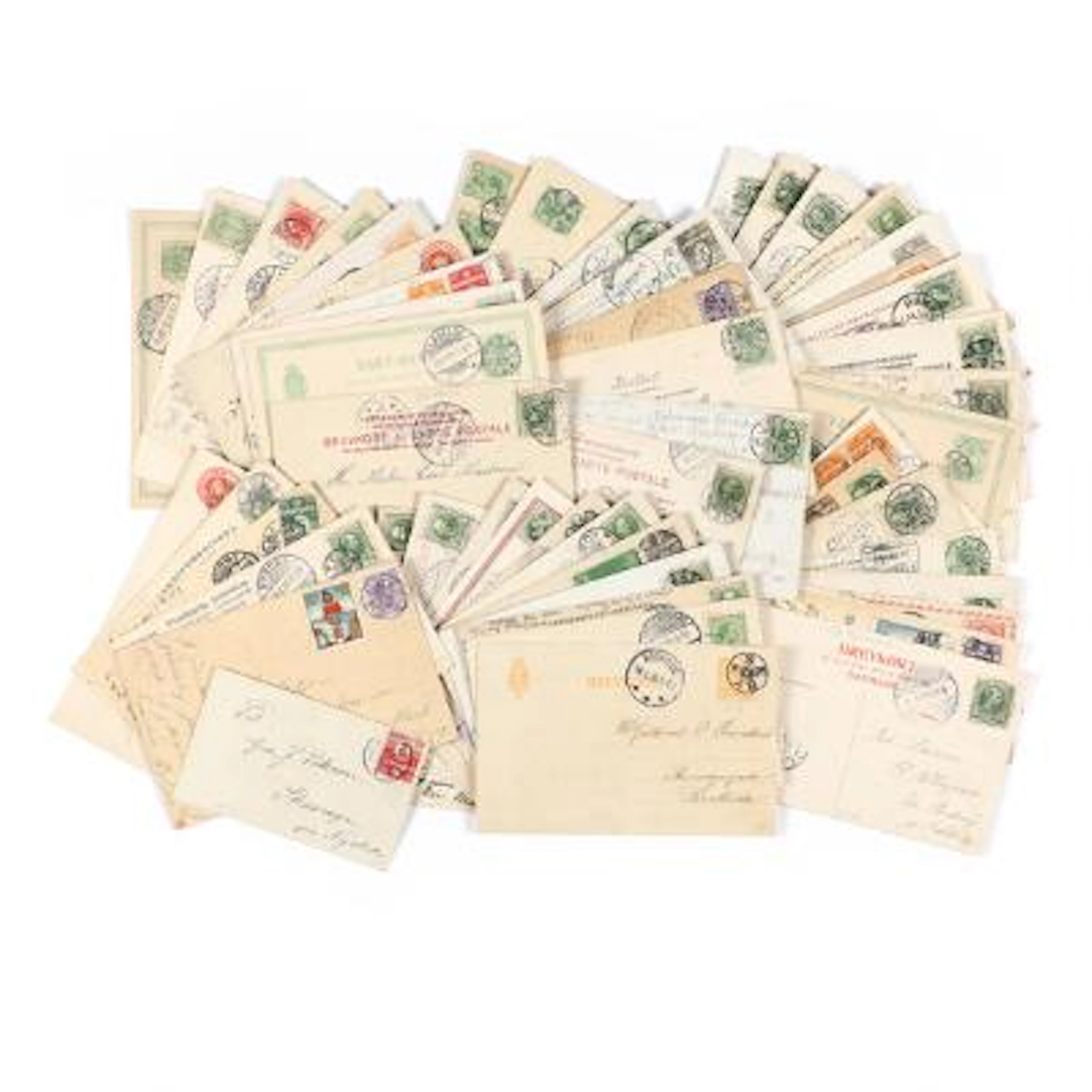 Star-canc. Excellent lot with ca. 155 old postcards in very fine condition.