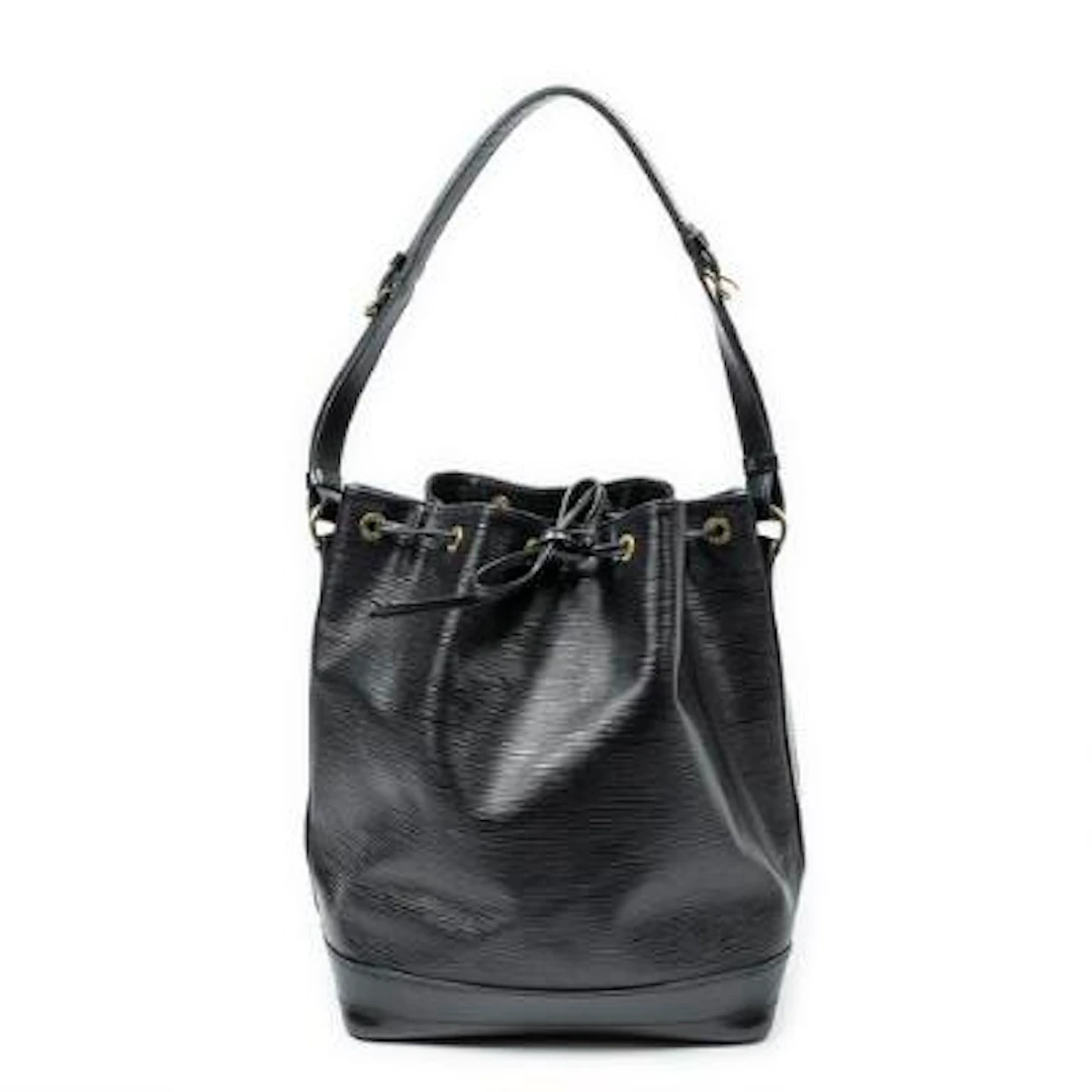 Louis Vuitton: A "Noe" bucket-bag in black Epi-leather with gold-tone