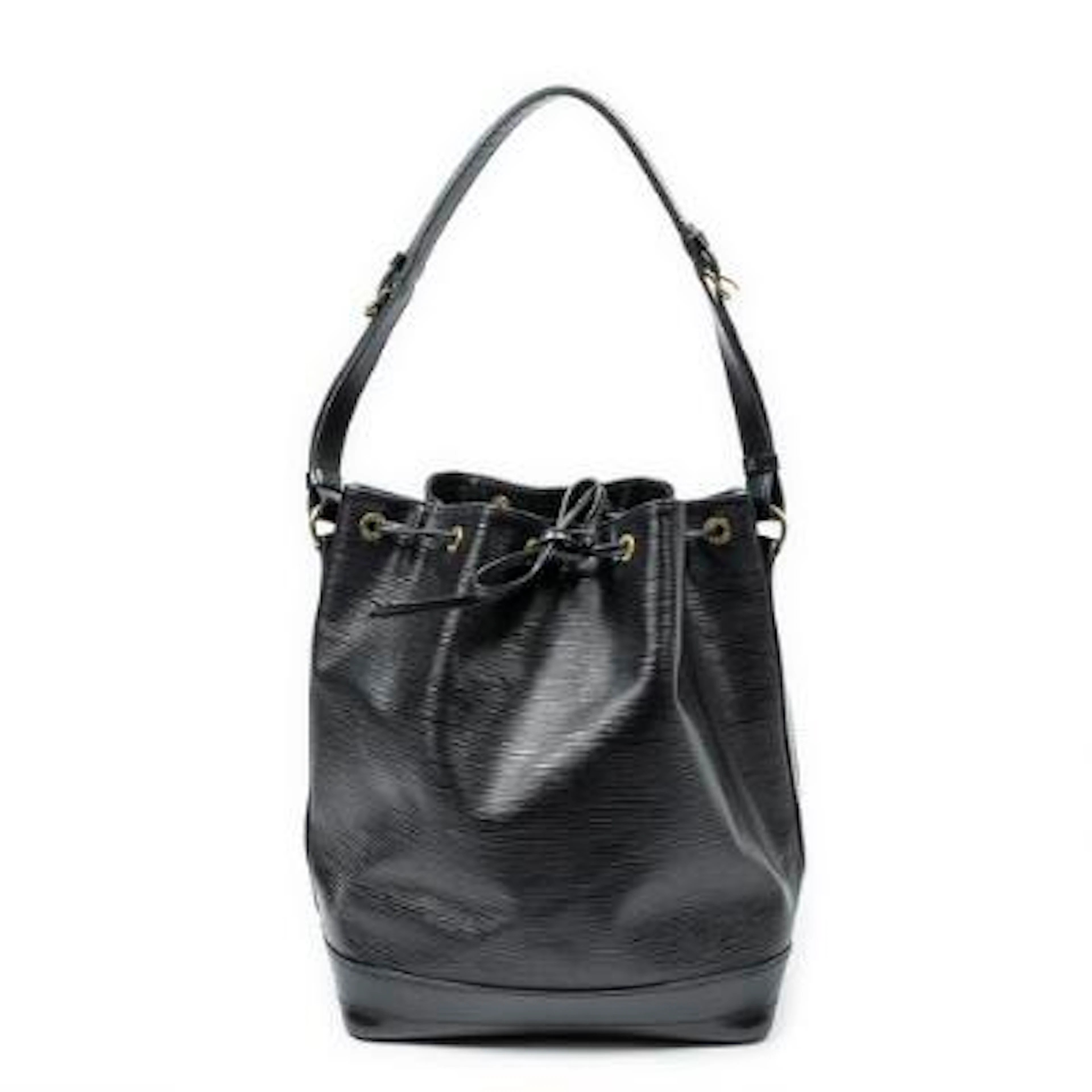 Louis Vuitton: A "Noe" bucket-bag in black Epi-leather with gold-tone