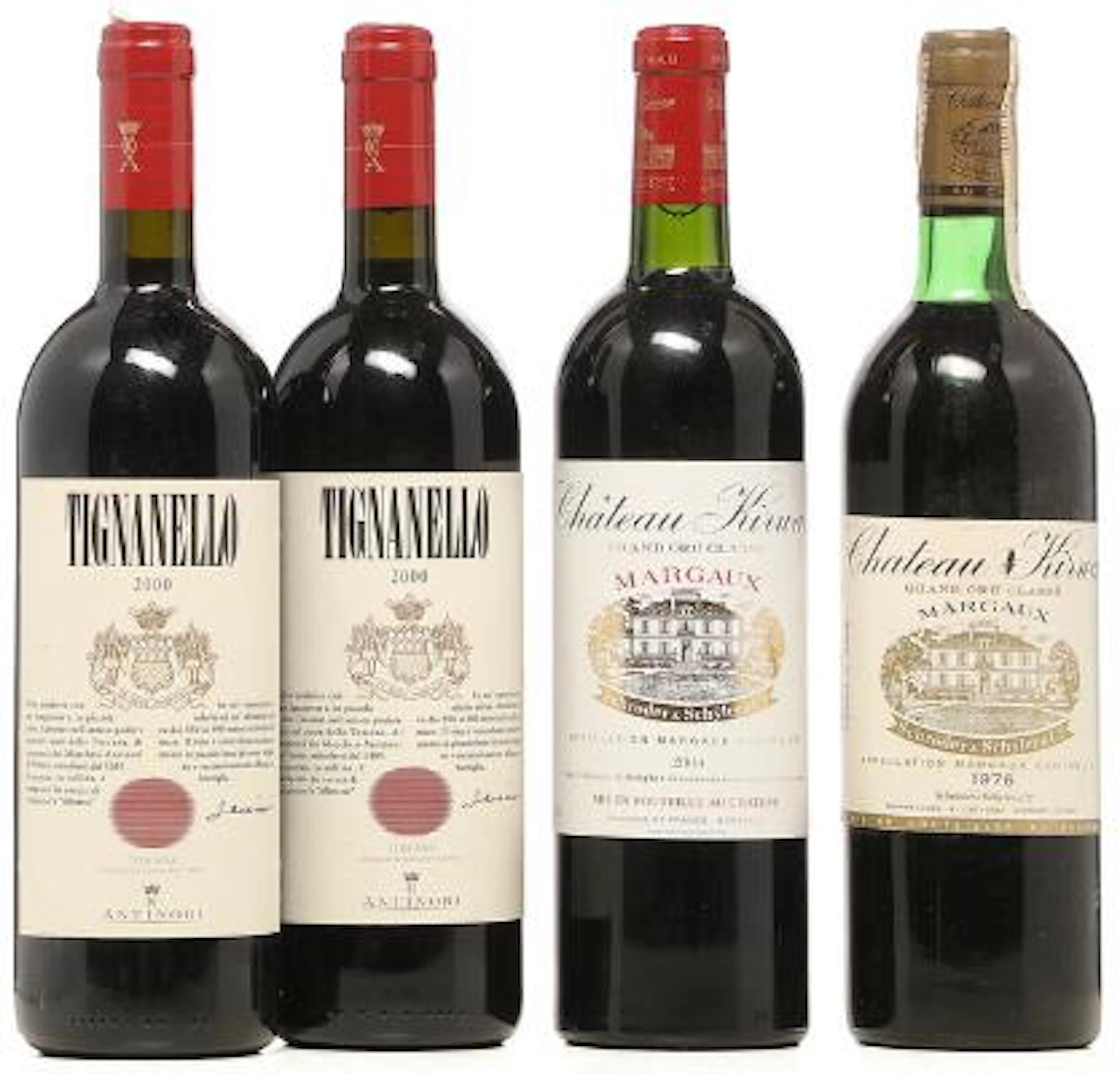2 bts. Tignanello, Antinori, Toscana 2000 A (hf/in). etc. Total 4