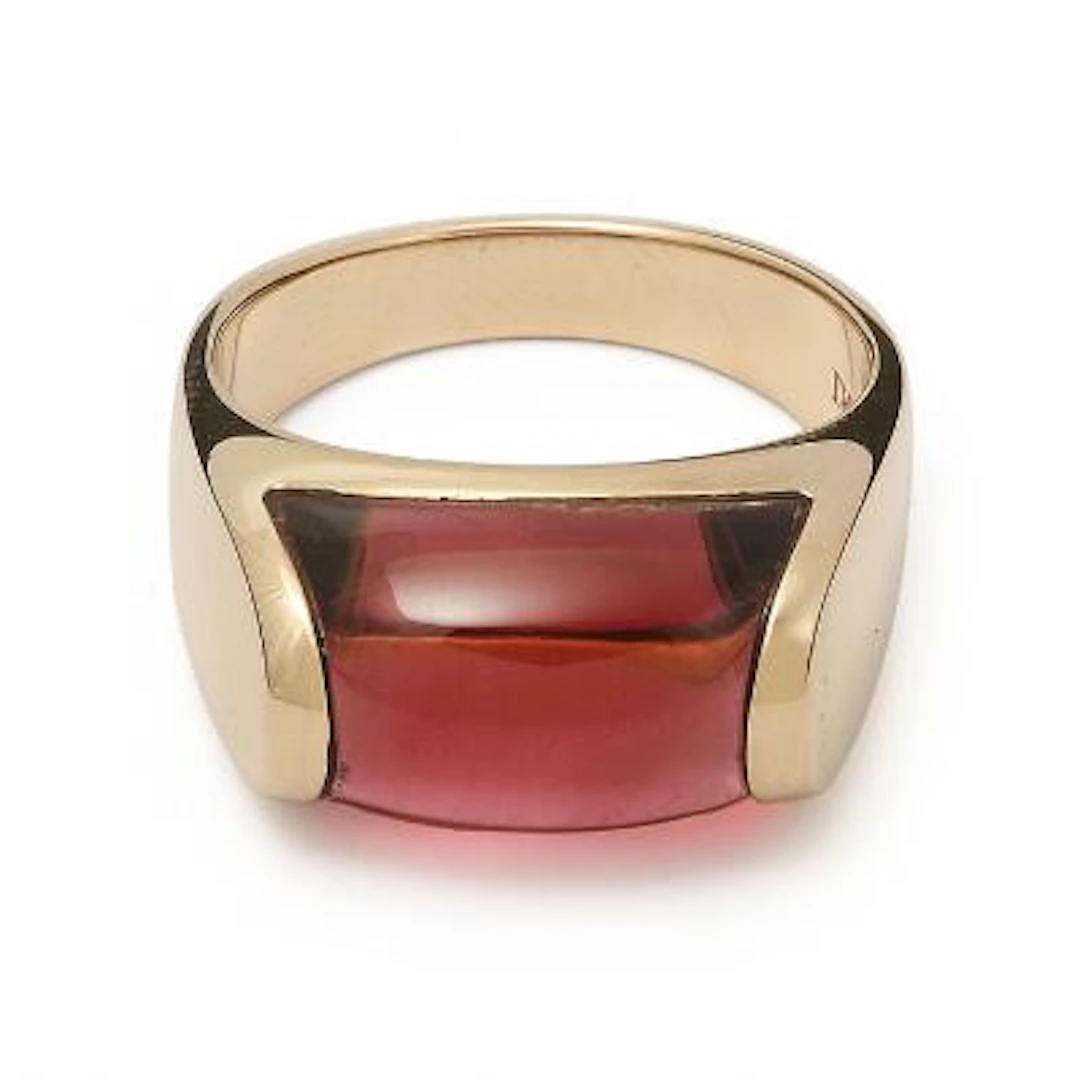 Bulgari: A "Tronchetto" tourmaline ring set with a pink tourmaline
