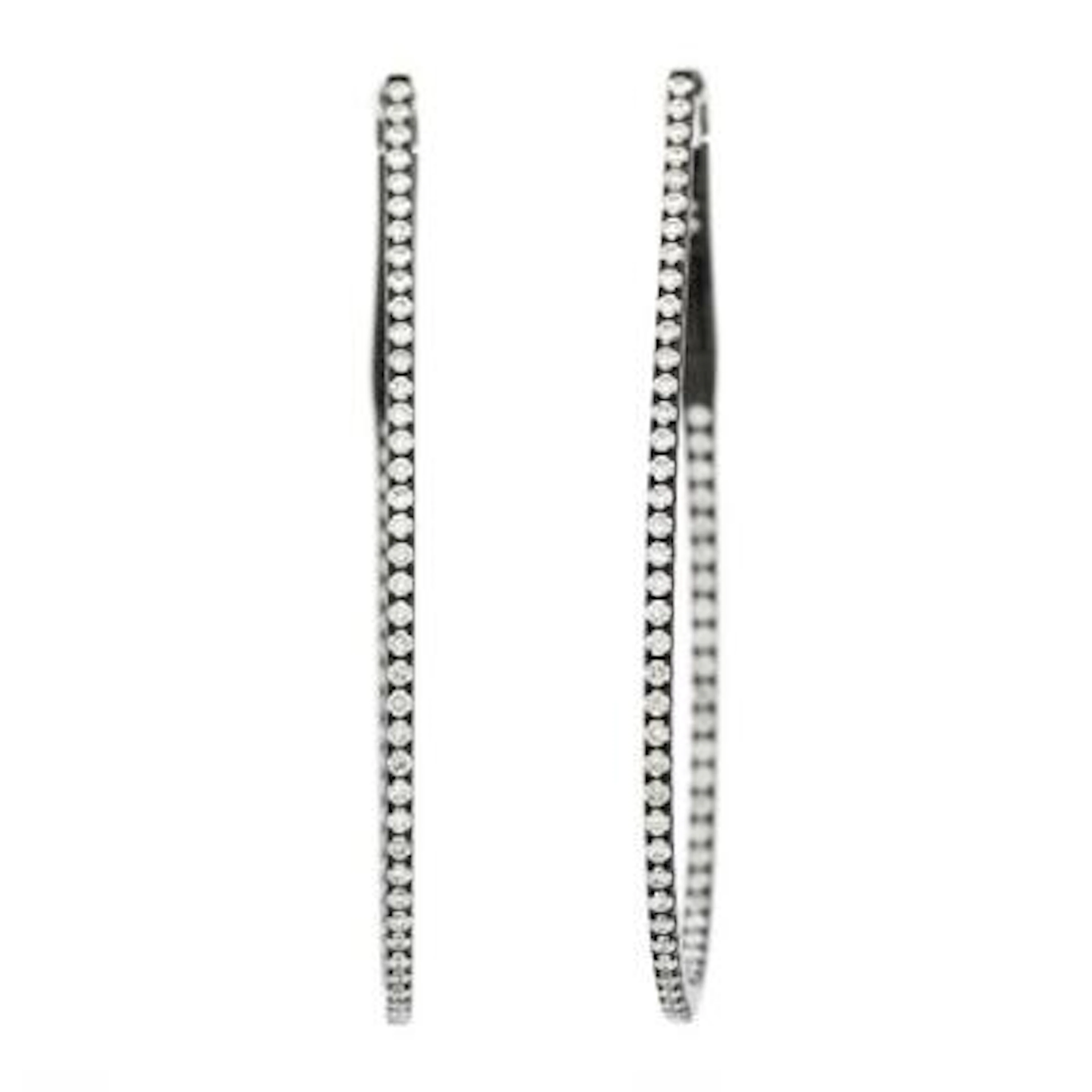 A pair of diamond ear hoops set with brilliant-cut diamonds, mounted