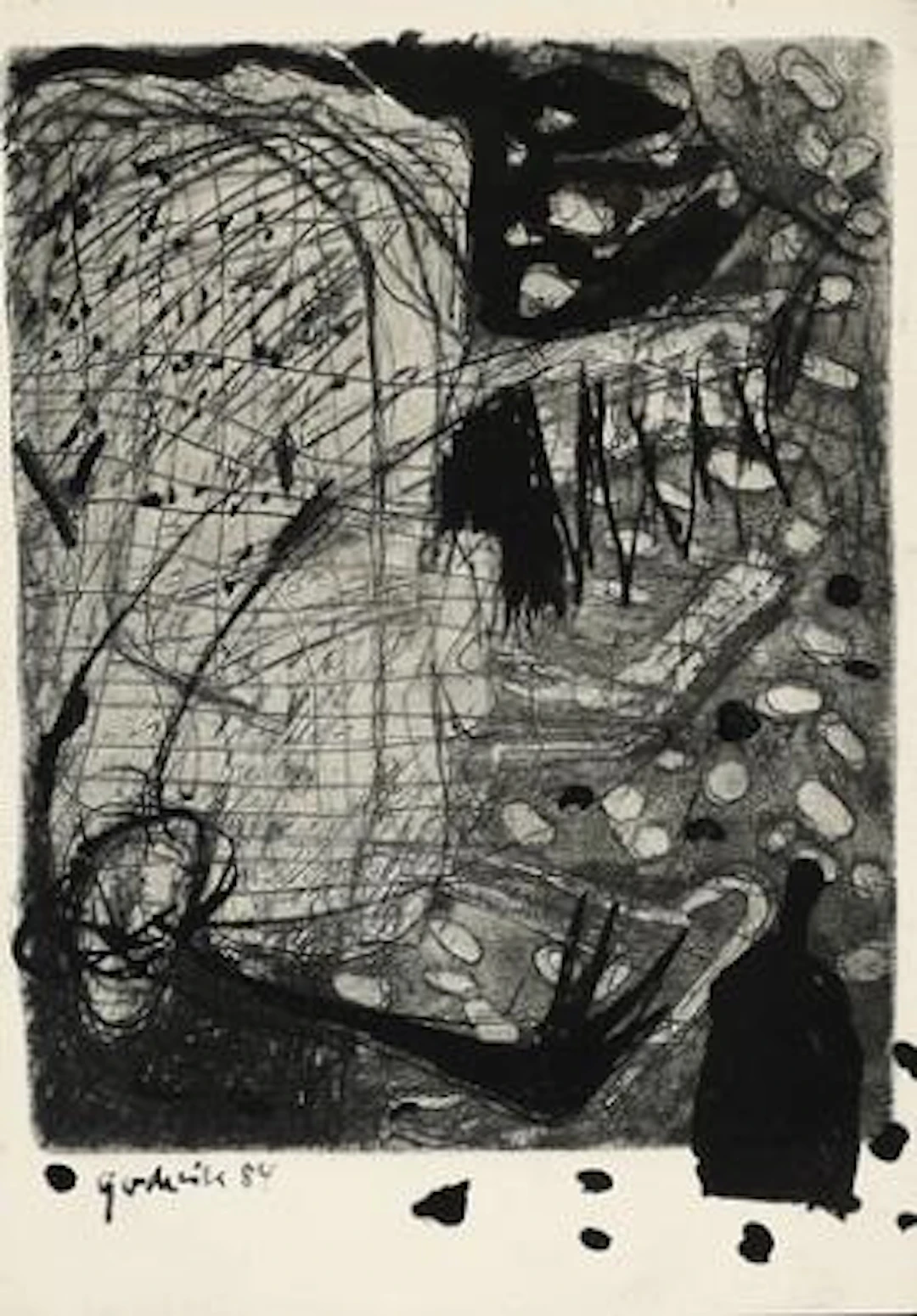 Nils Erik Gjerdevik: Untitled, 1984. Signed Gjerdevik 84. Mixed media