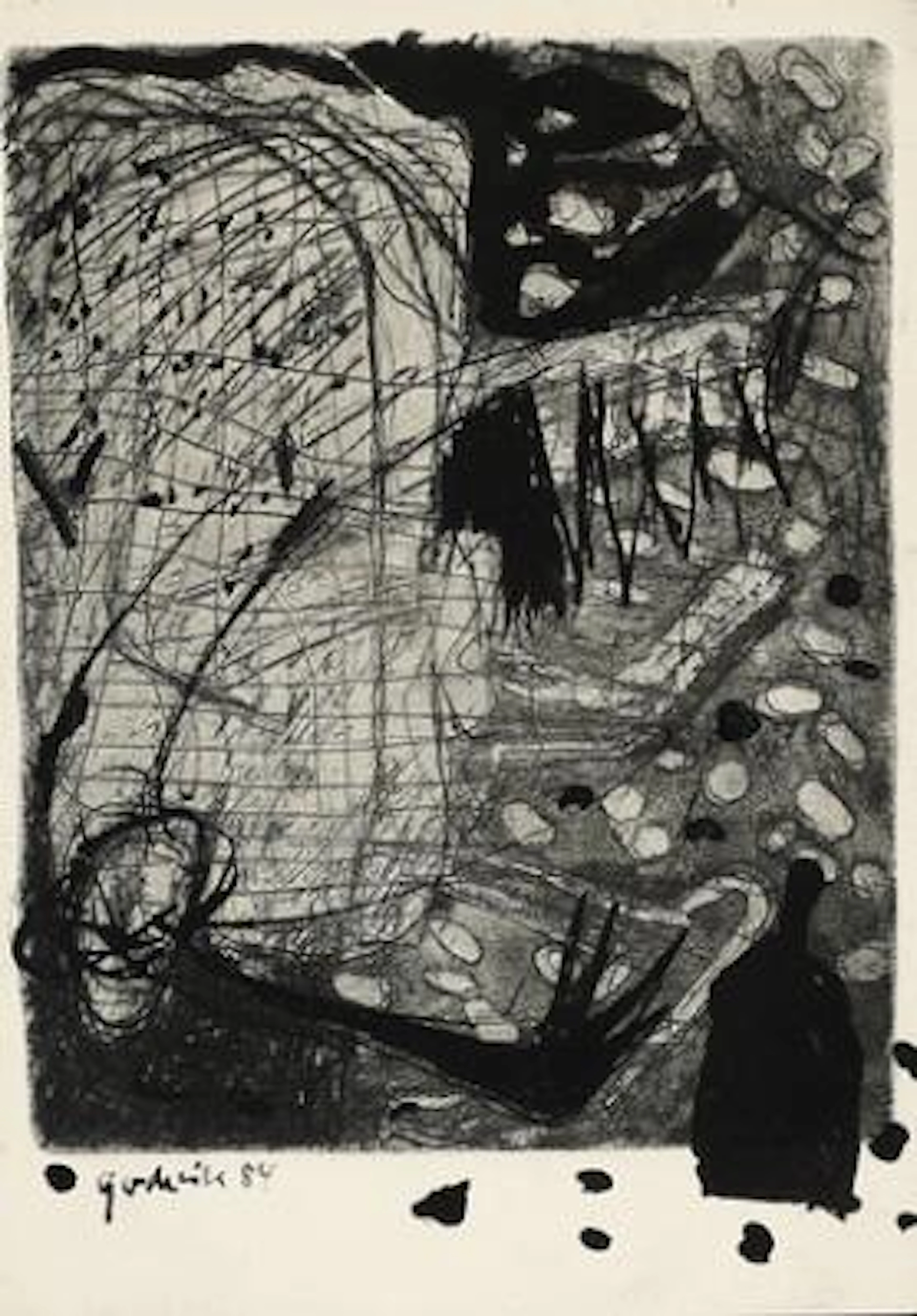 Nils Erik Gjerdevik: Untitled, 1984. Signed Gjerdevik 84. Mixed media