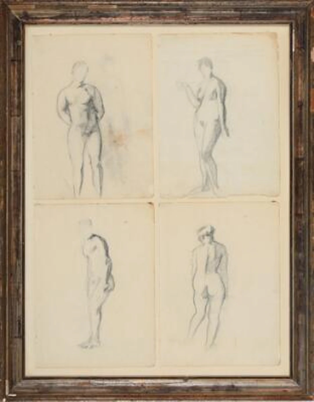 Jørgen von Hahn, Erik Hoppe: Two compositions. Signed. Pencil on paper.