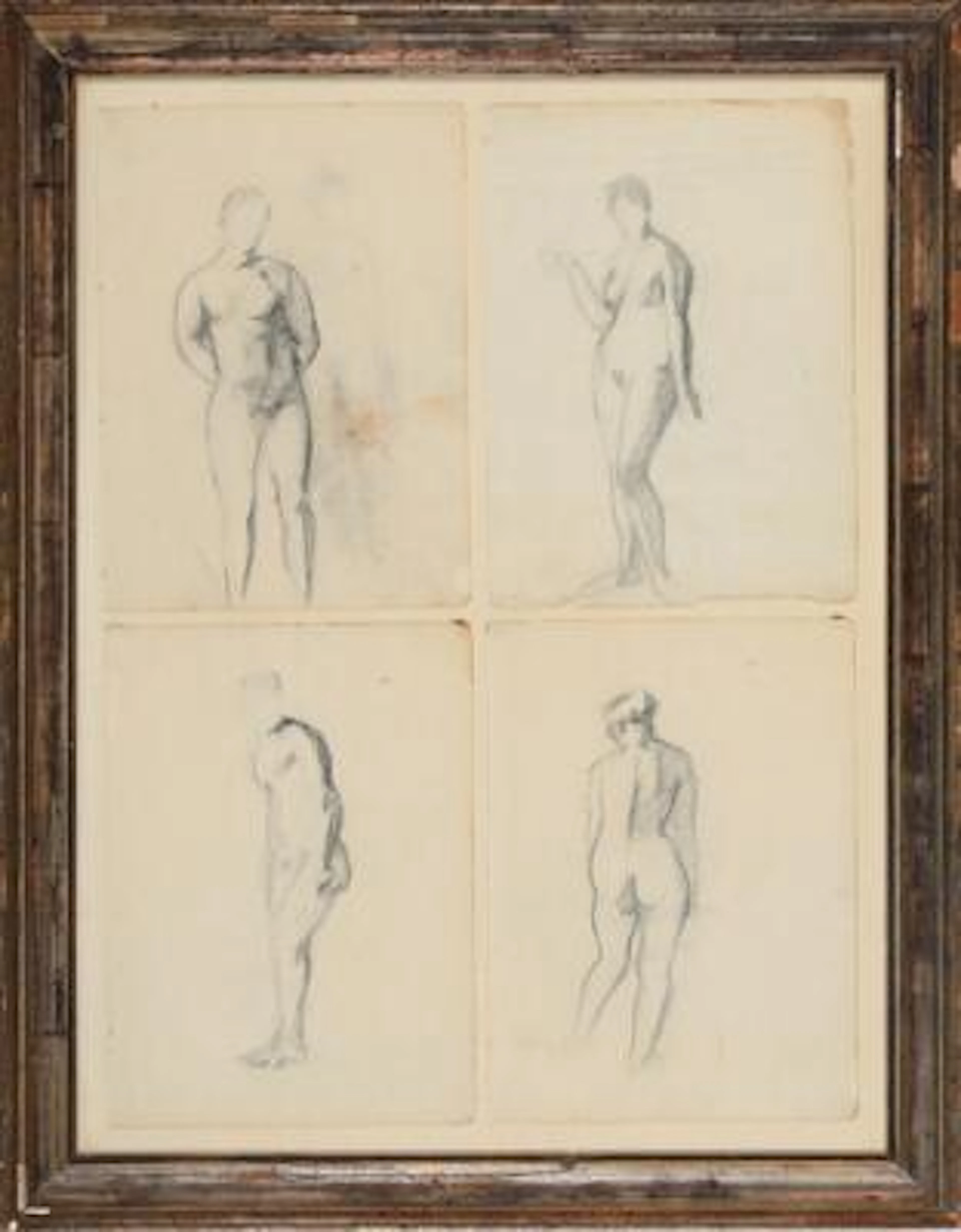 Jørgen von Hahn, Erik Hoppe: Two compositions. Signed. Pencil on paper.
