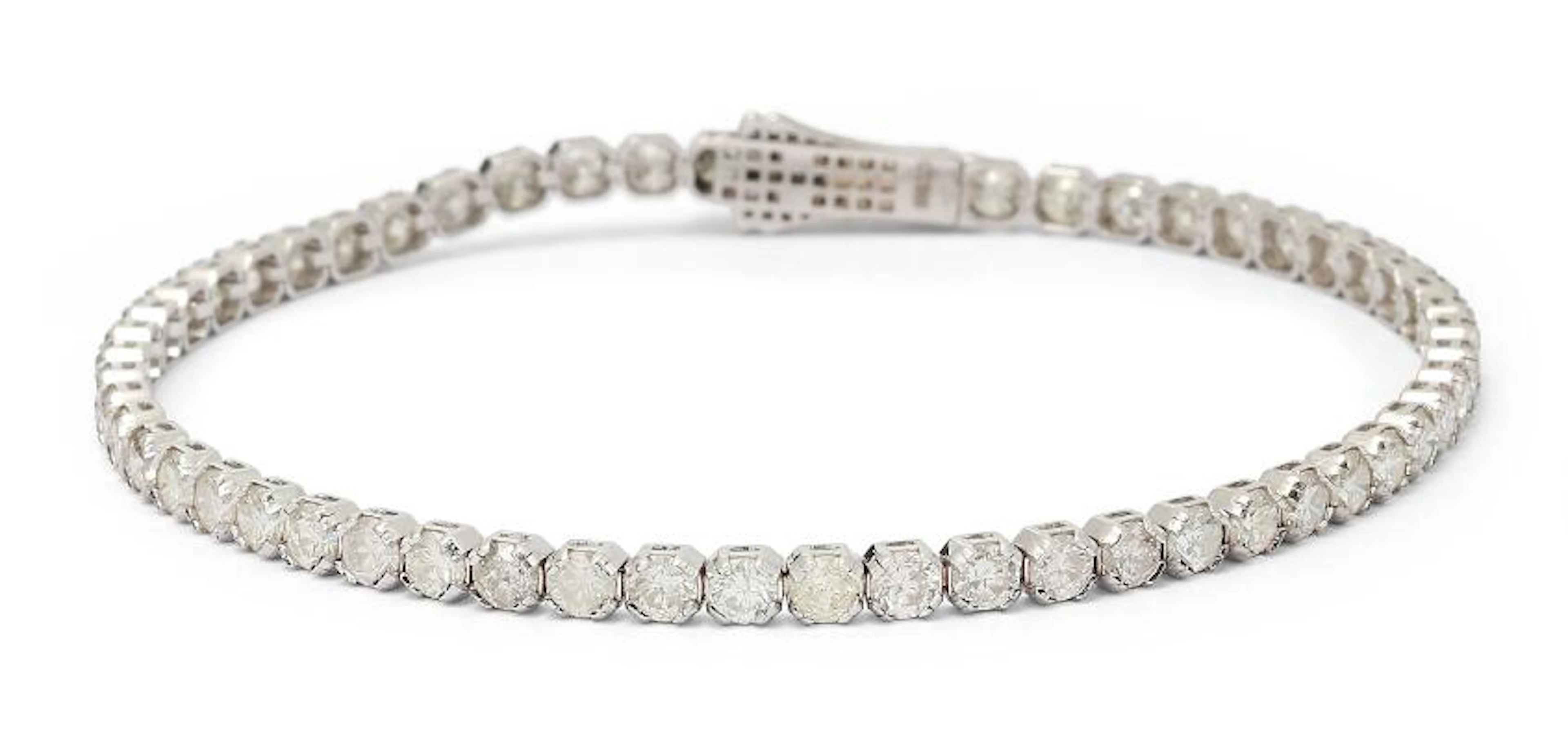 A diamond bracelet set with numerous brilliant-cut diamonds, mounted
