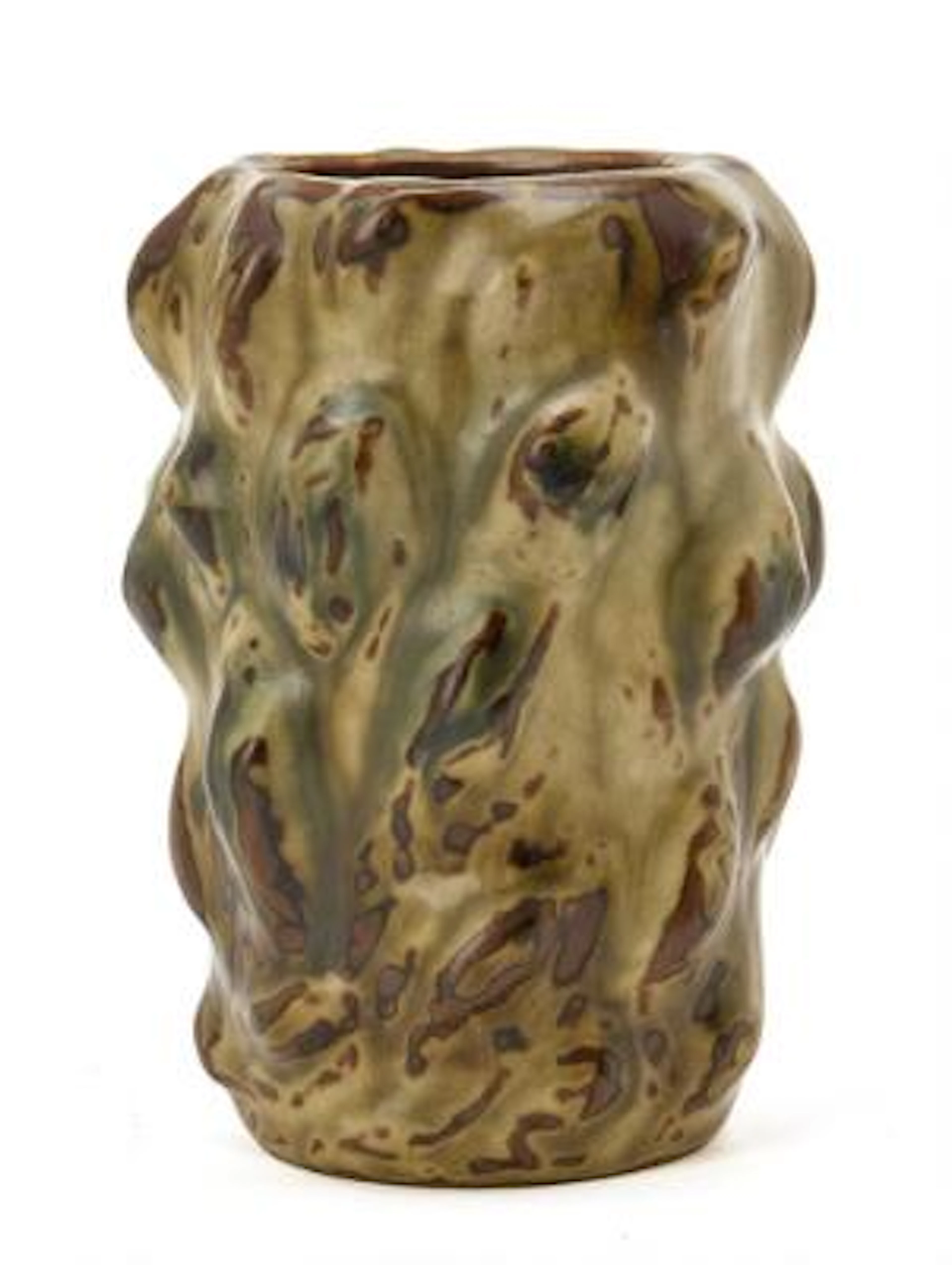 Axel Salto: A stoneware vase modelled in sporuting style. Decorated