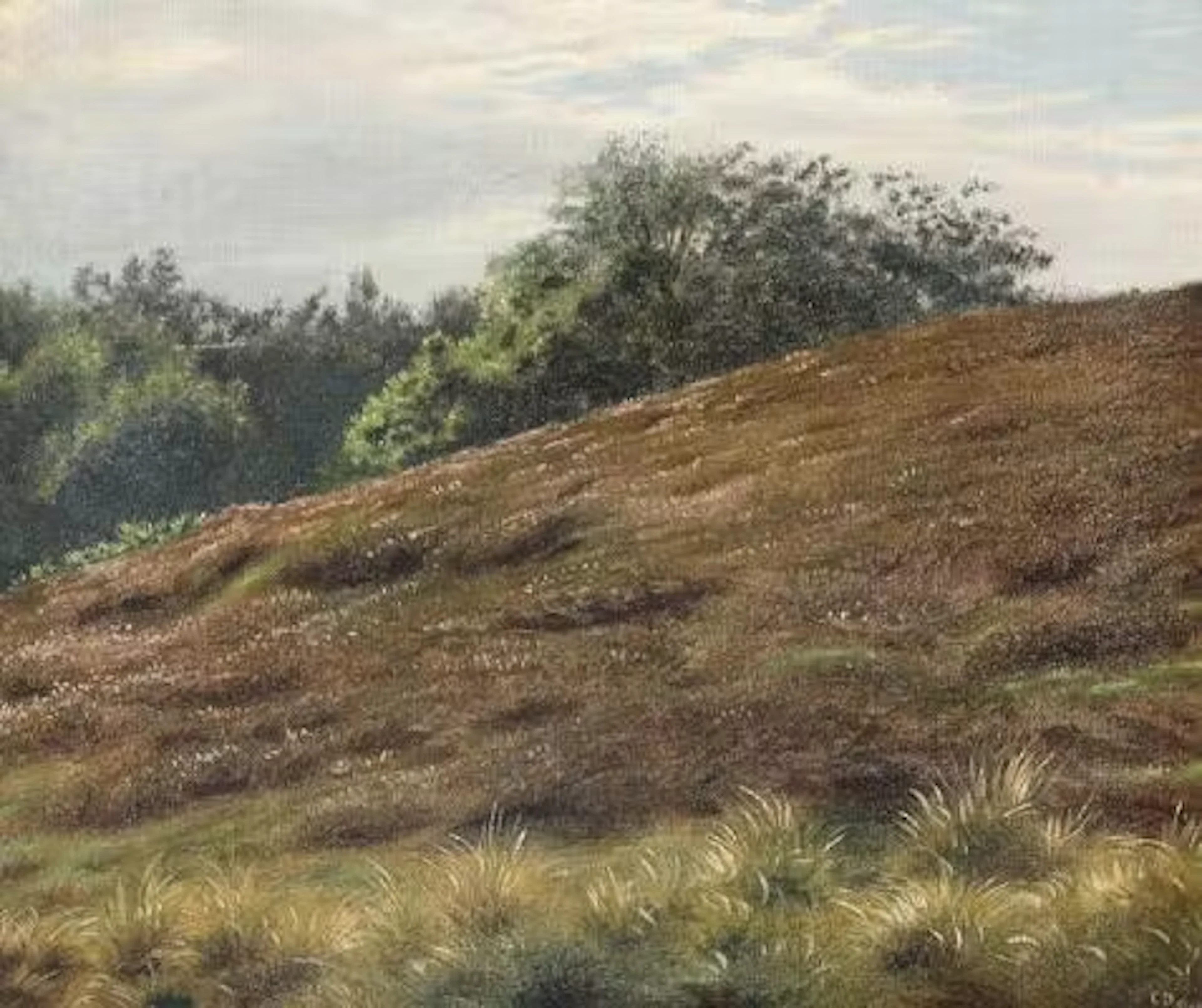 Christen Dalsgaard: Heath landscape. Signed CD 1865. Oil on canvas.