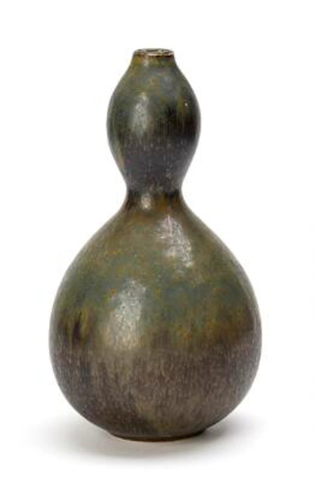 Axel Salto: A gourd-shaped stoneware vase decorated with greyish green