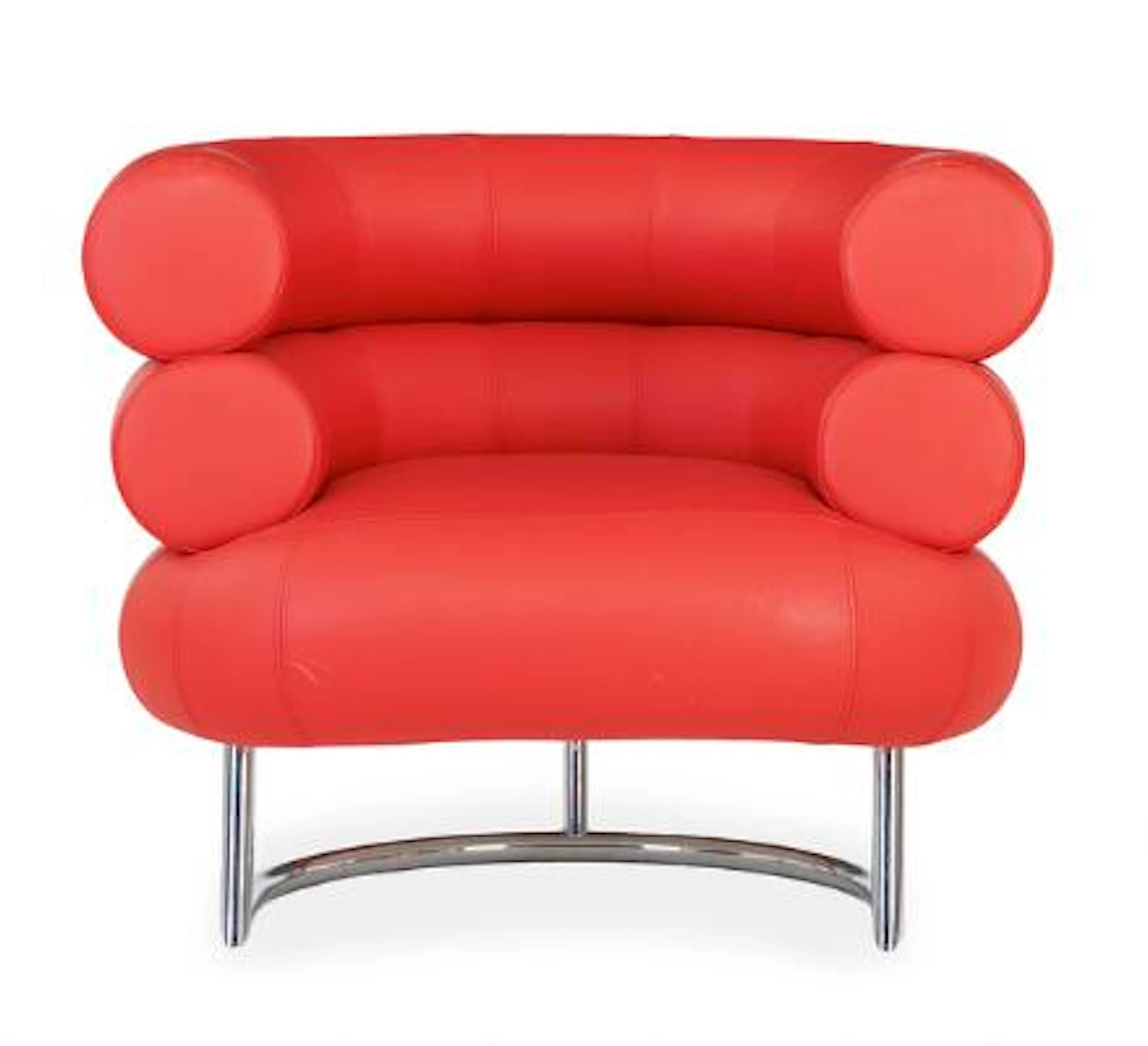 Eileen Gray: "Bibendum". Easy chair with steel frame. Seat, sides