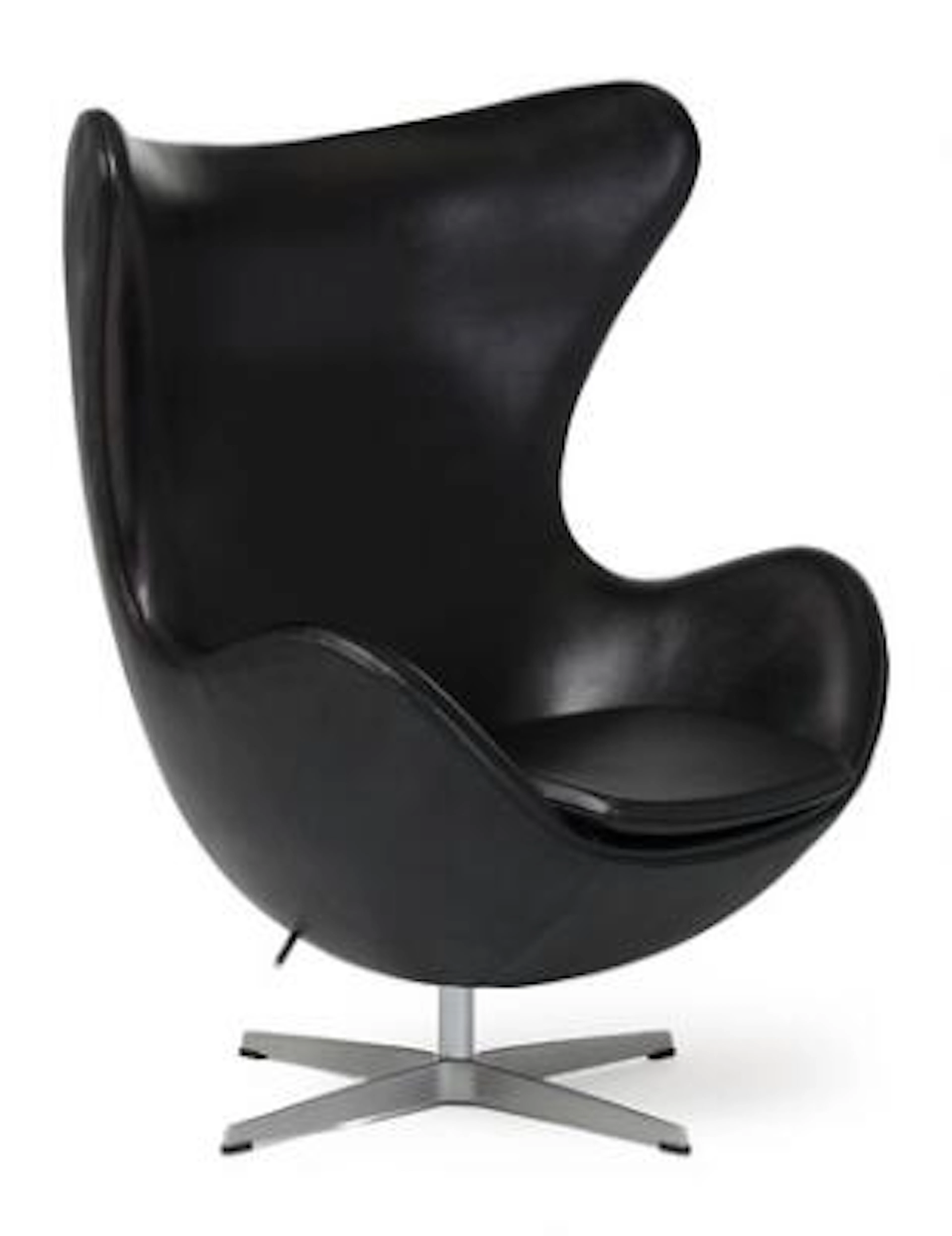 Arne Jacobsen: "The Egg Chair". Lounge chair with aluminium base.