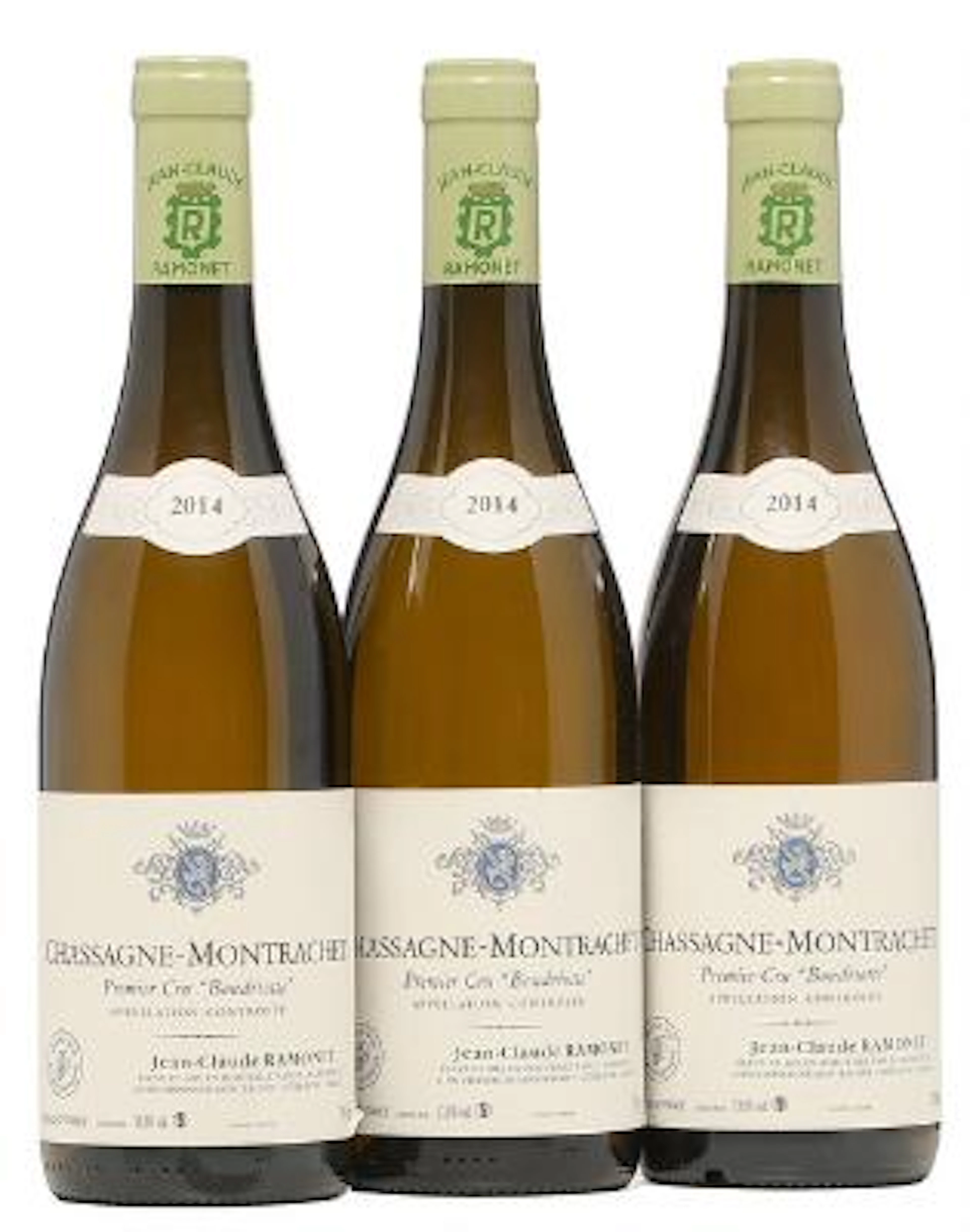 3 bts. Chassagne Montrachet 1. Cru "La Boudriotte", Domaine Ramonet