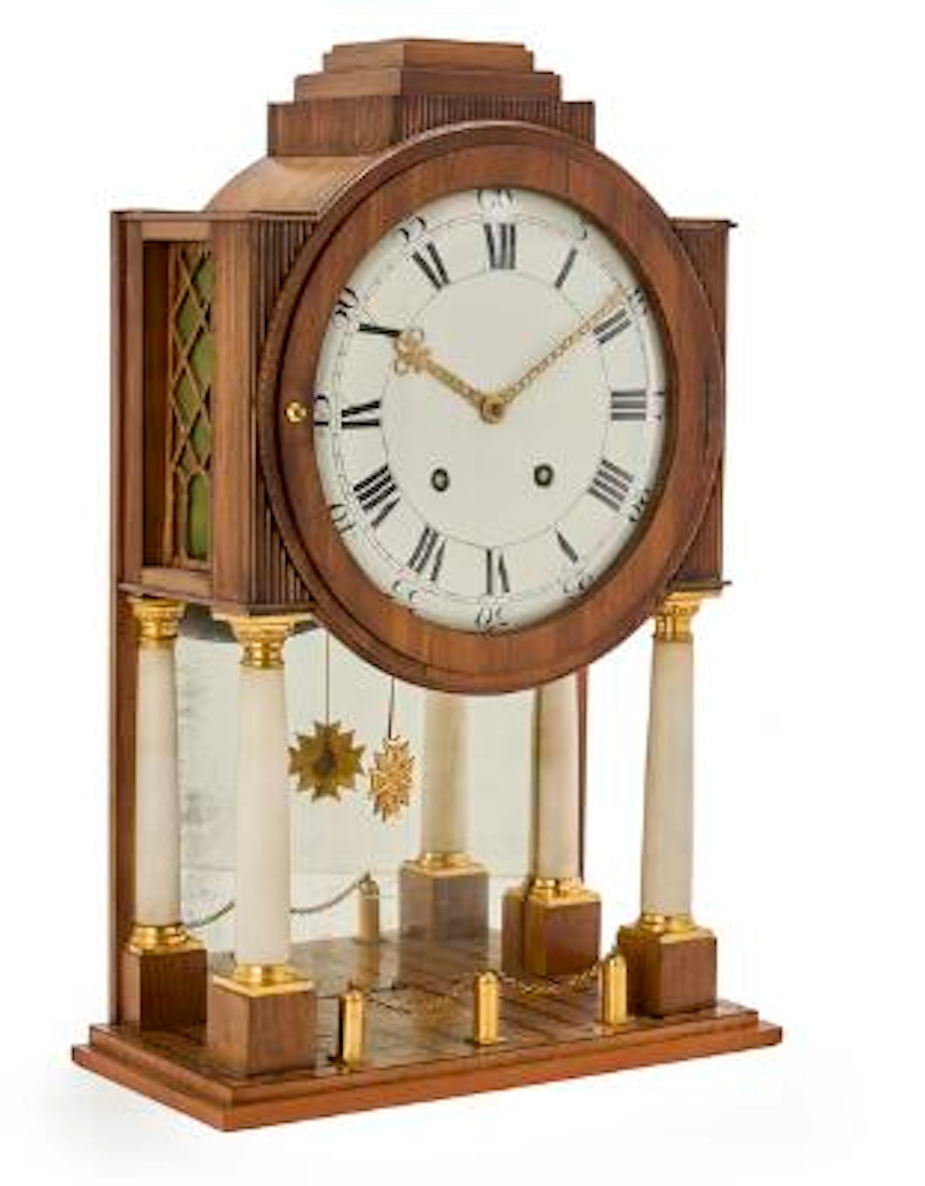 An English Regency mantel clock in mahogany case. London, circa 1820.
