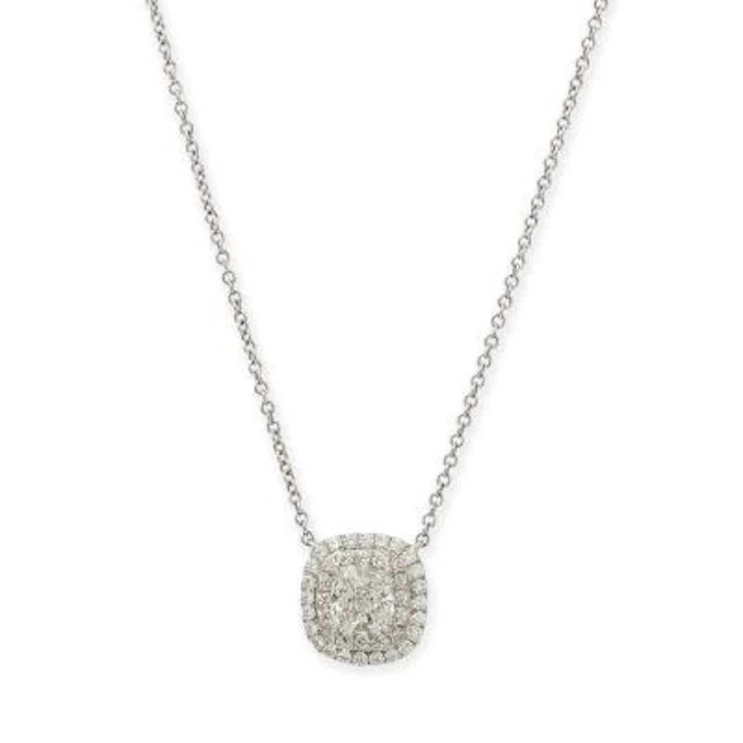 Tiffany & Co.: A "Double Halo" necklace set with a diamond pendant