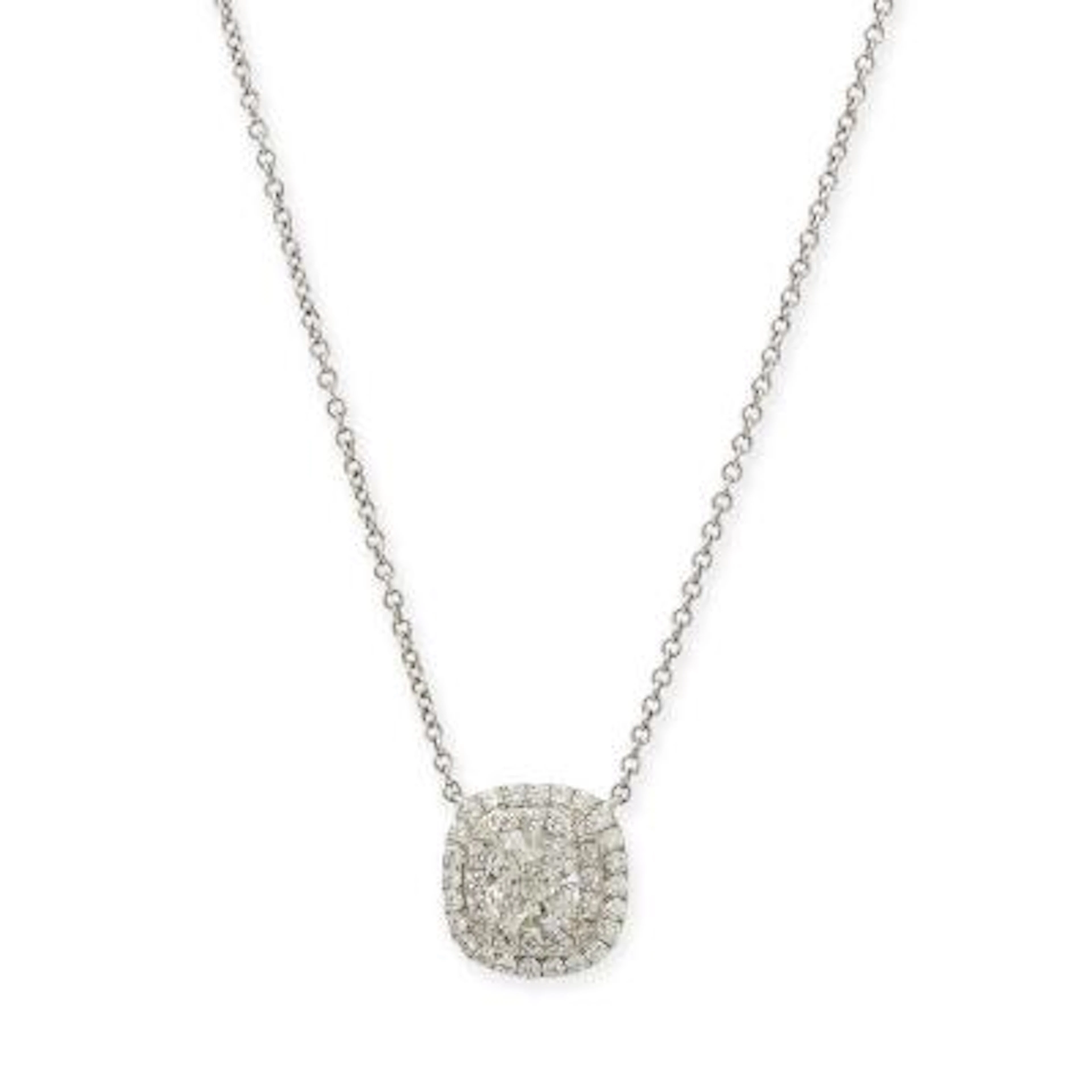 Tiffany & Co.: A "Double Halo" necklace set with a diamond pendant