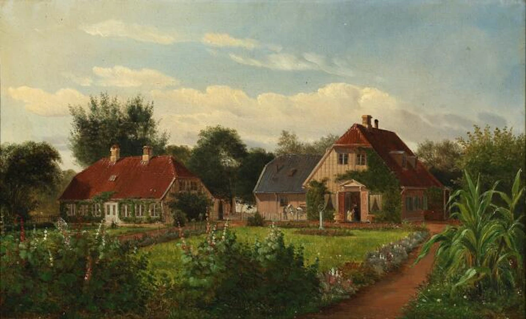Wilhelm Zillen: Summer's Day at a farm. Unsigned. Oil on canvas. 56