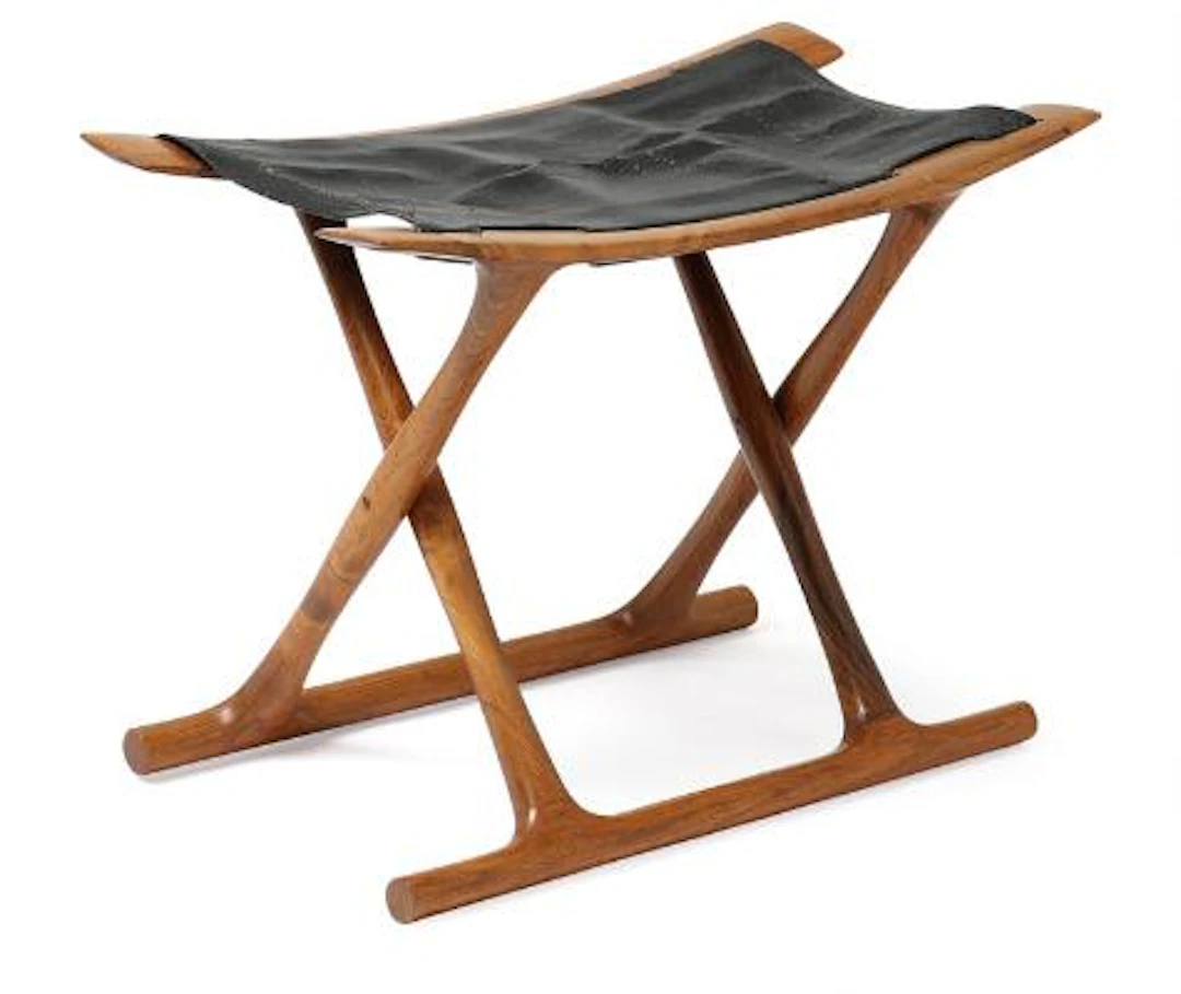 Ole Wanscher: “Egyptian Stool”. A Brazilian rosewood folding stool.
