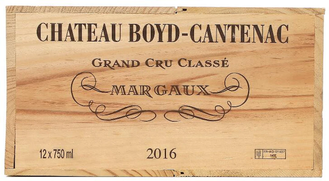 12 bts. Château Boyd Cantenac, Margaux. 3. Cru Classé 2016 A (hf/in).