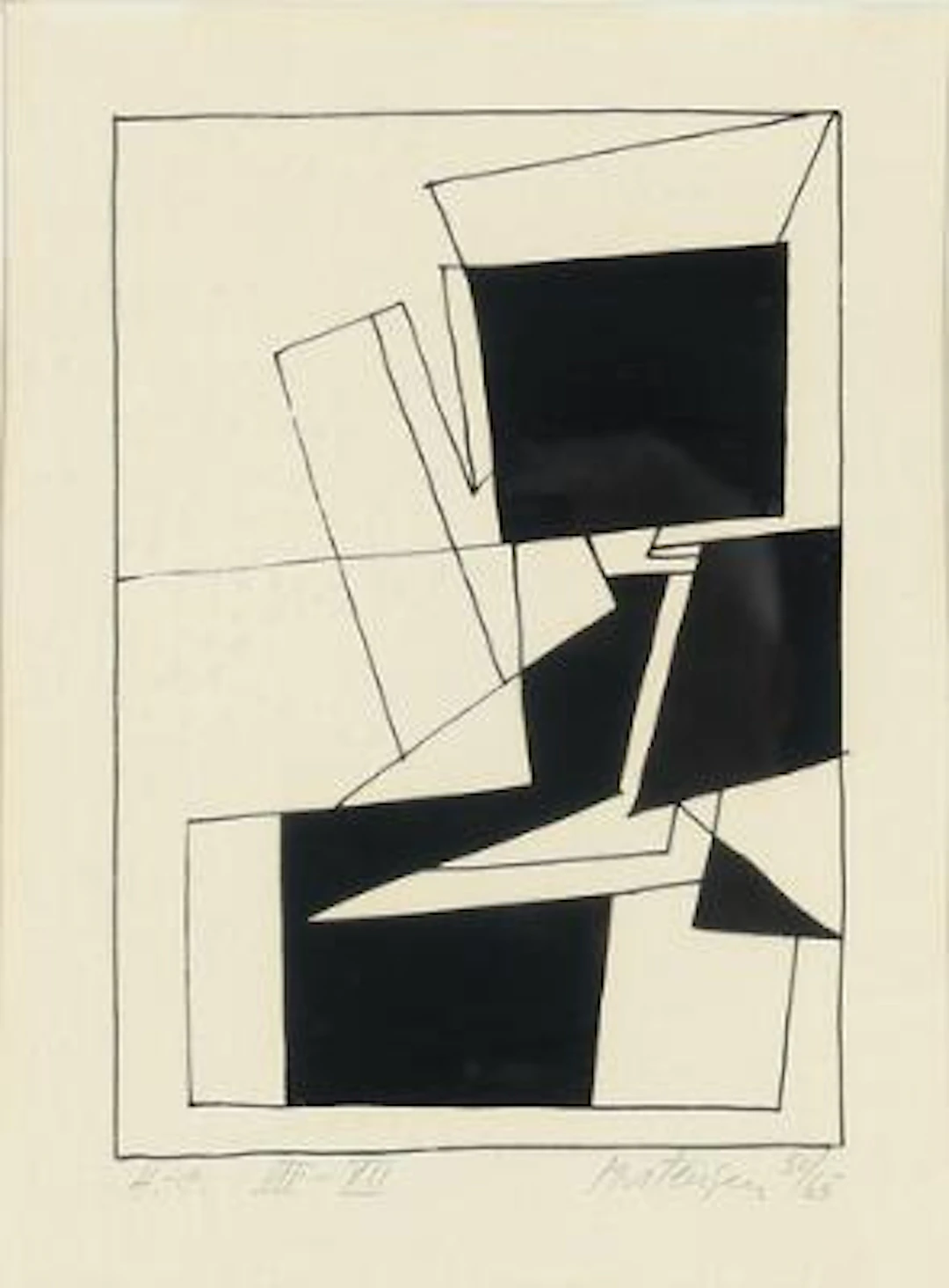 Richard Mortensen: Three compositions. All signed and numbered. Lithograph.