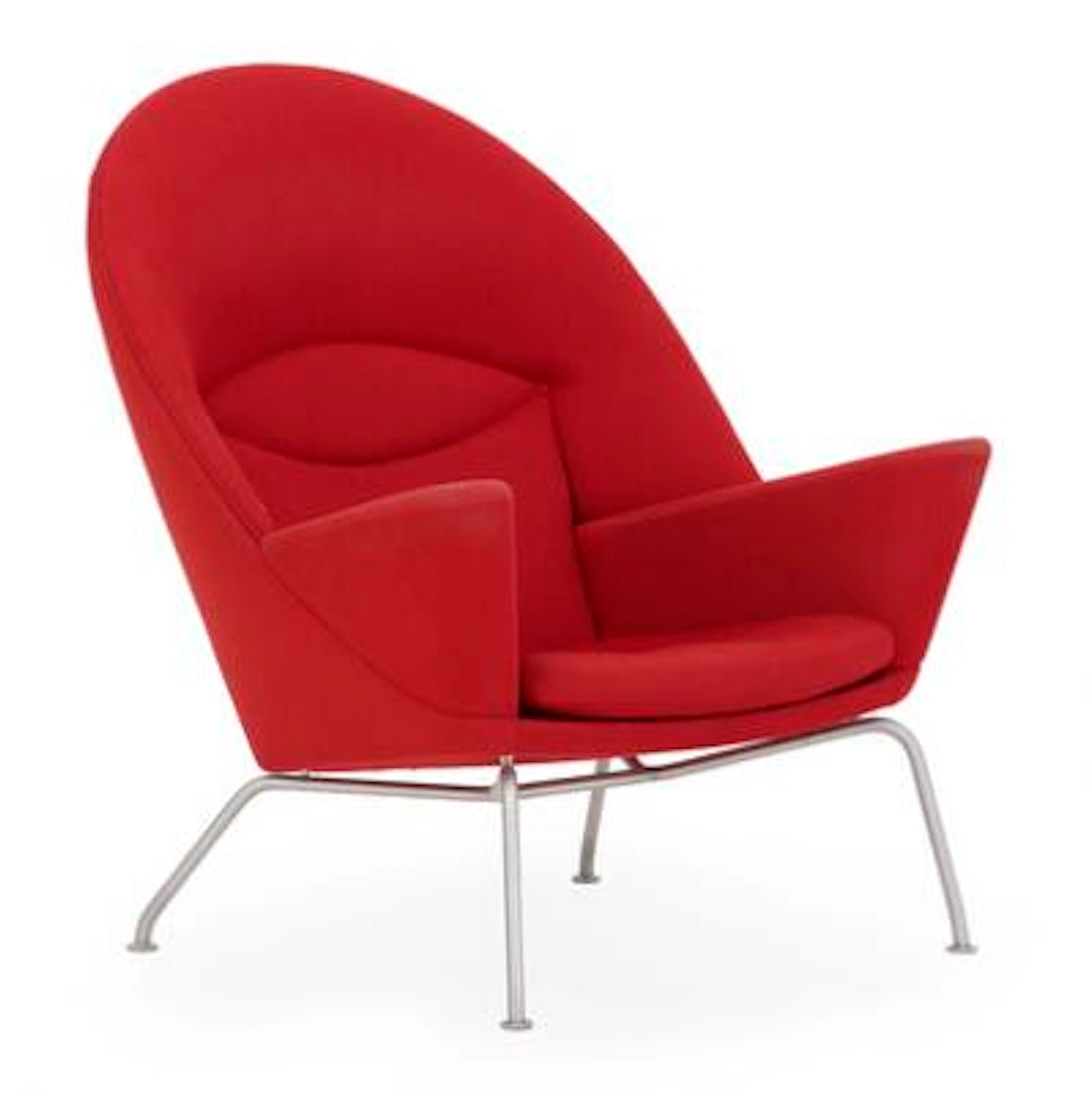 Hans J. Wegner: "Oculus Chair". Easy chair with steel legs. Seat
