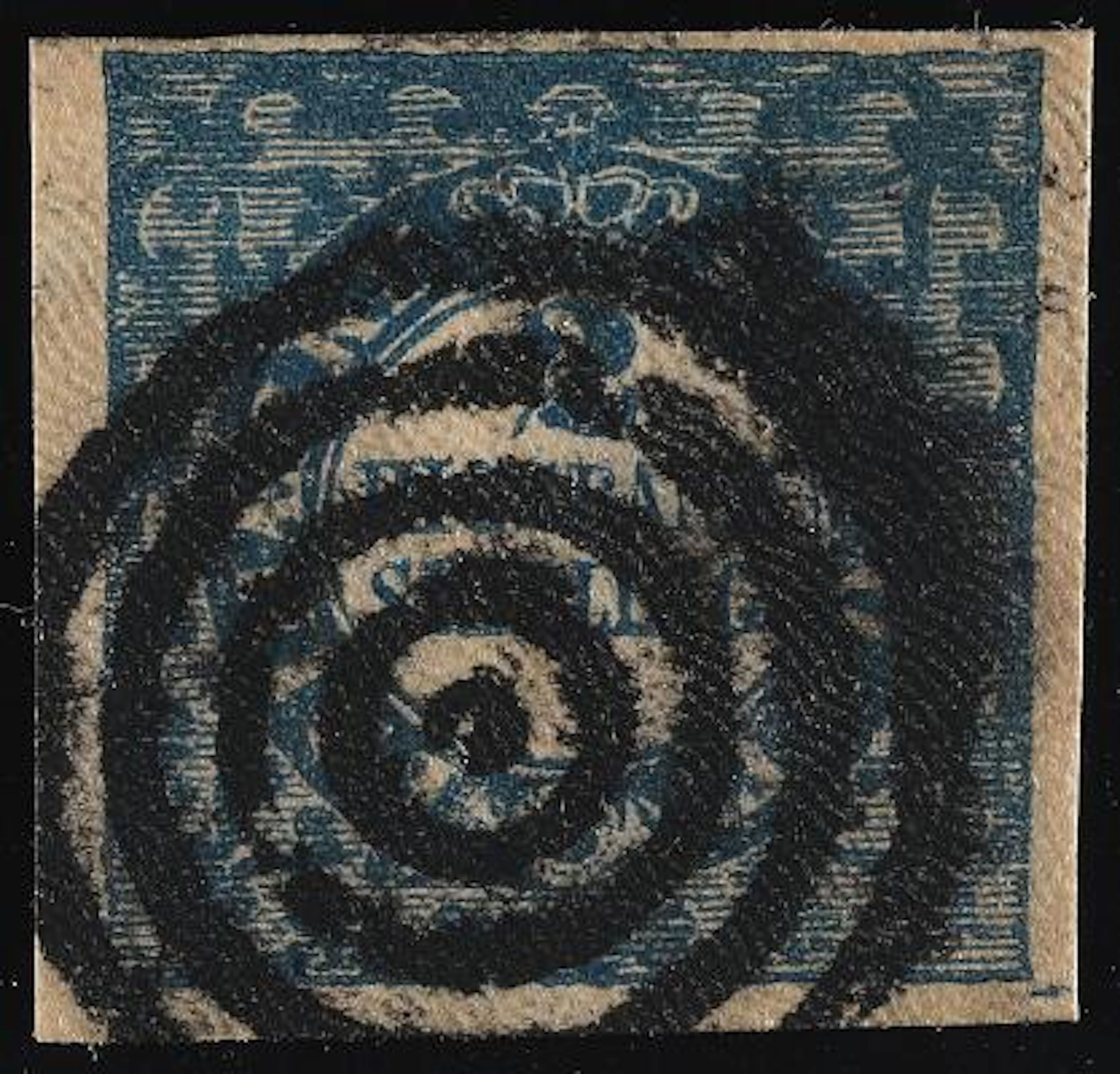 1851. 2 RBS, nlå. Ferslew. Plate II. Type 2. DISJOINED FOOT. Fine