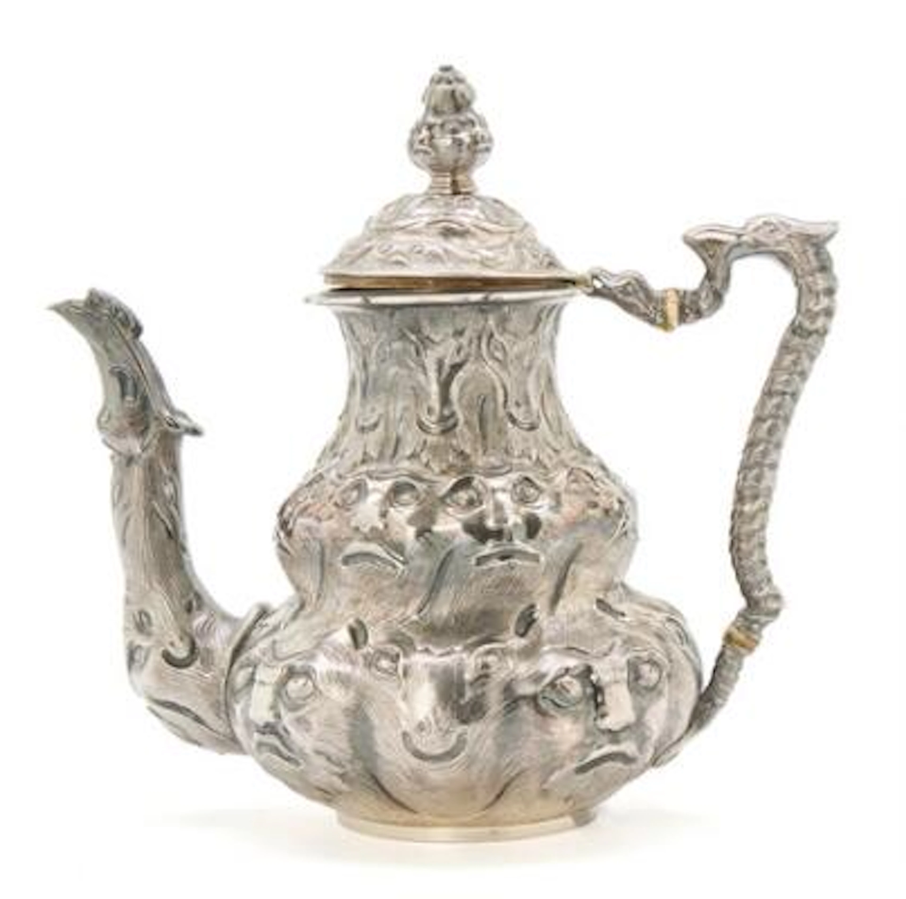 A French sterling silver pot, maker Charles-Auguste Péret, c. 1850.