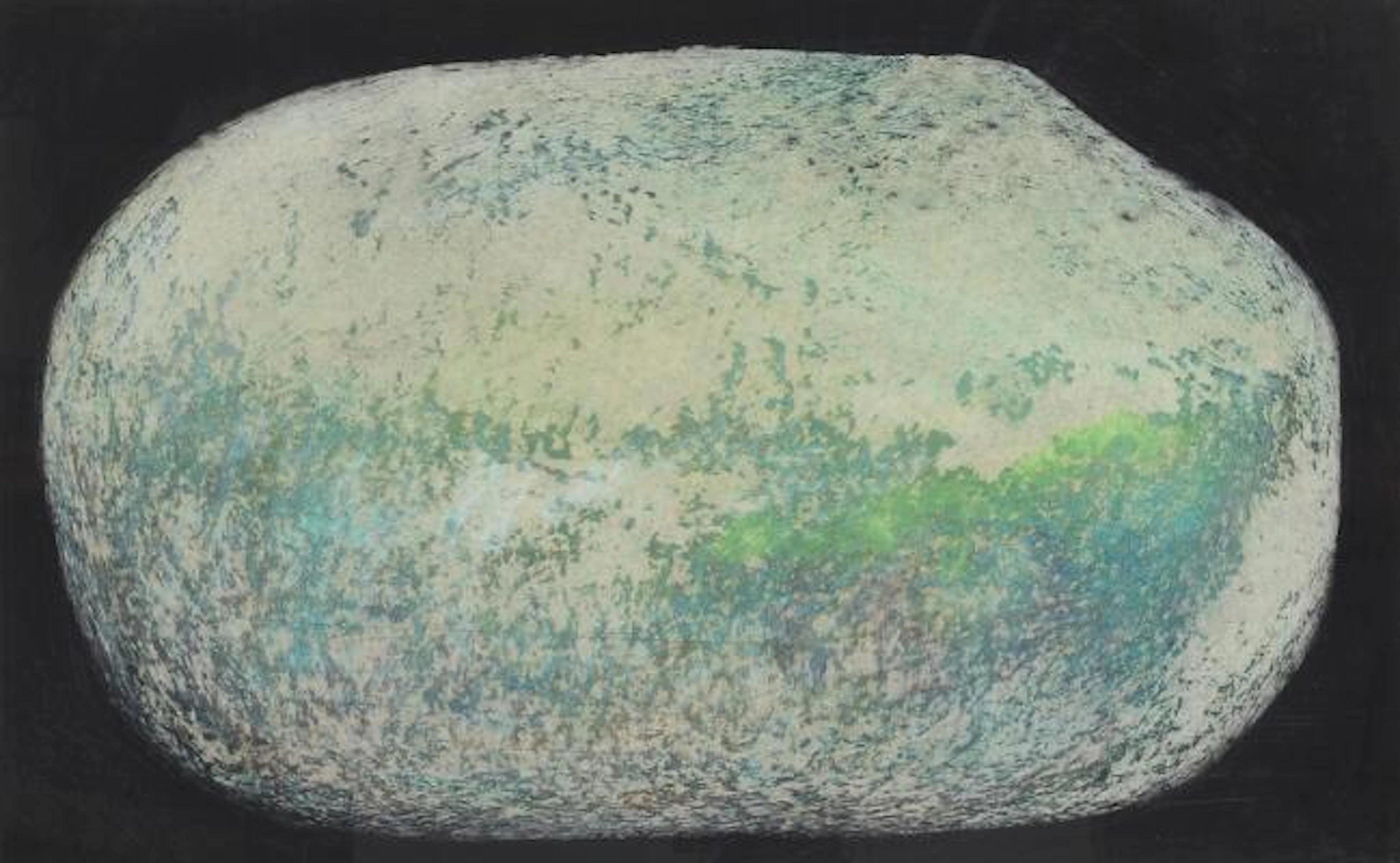 Albert Bertelsen: "Green Stone". Signed Albert Bertelsen, 1990. Oil