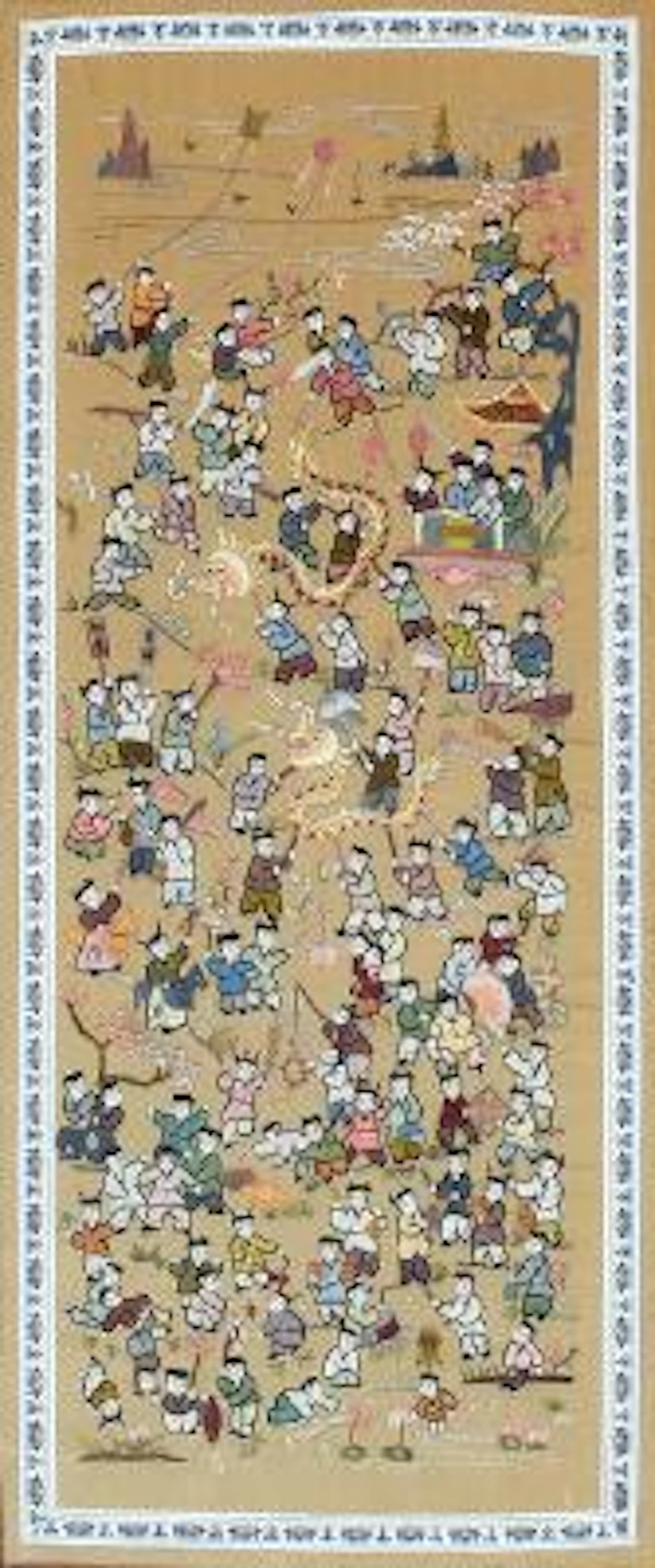 A Chinese embroidery, silk on silk. Framed. Republic period. – Bruun