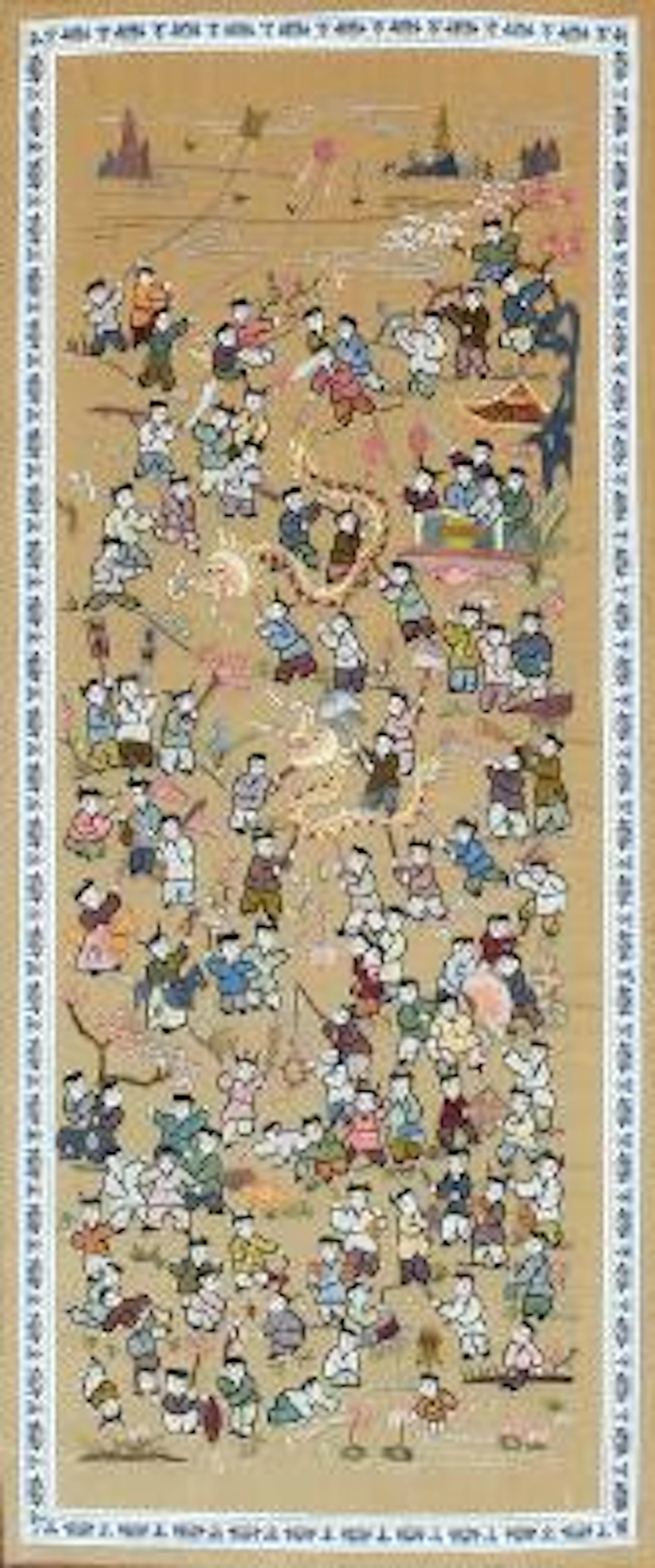 A Chinese embroidery, silk on silk. Framed. Republic period. – Bruun