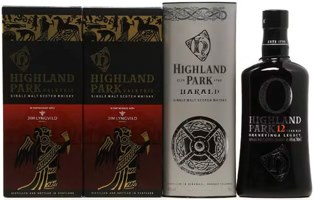 2 bts. Highland Park "Valkyrie", Single Malt Scotch Whisky A (hf/in).
