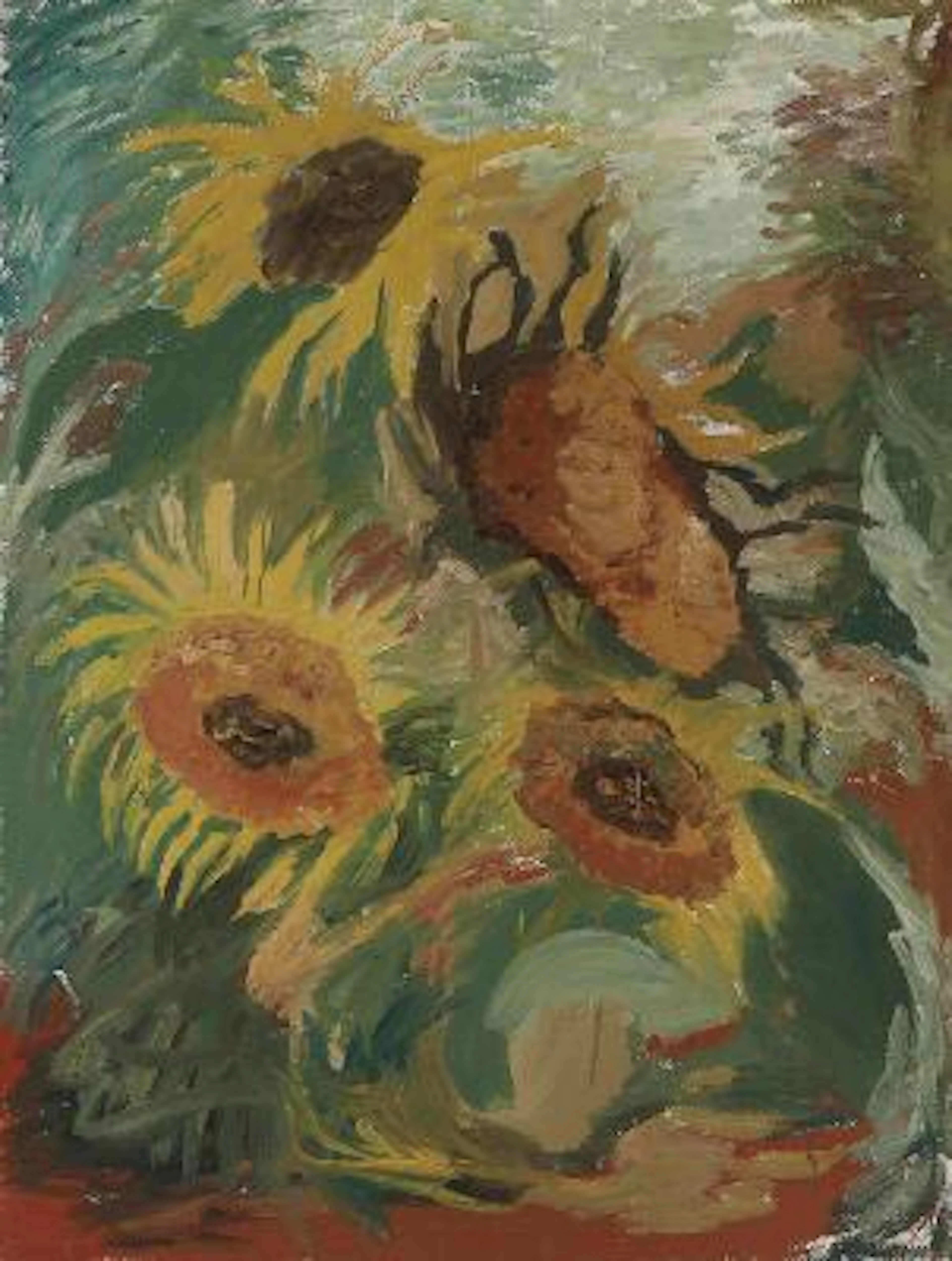 Richard Mortensen: Solsikker, c. 1930. Unsigned. Oil on canvas. 100