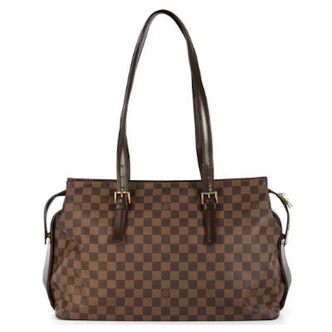 Louis Vuitton: A "Chelsea" bag of dark brown Damier Ebene canvas with