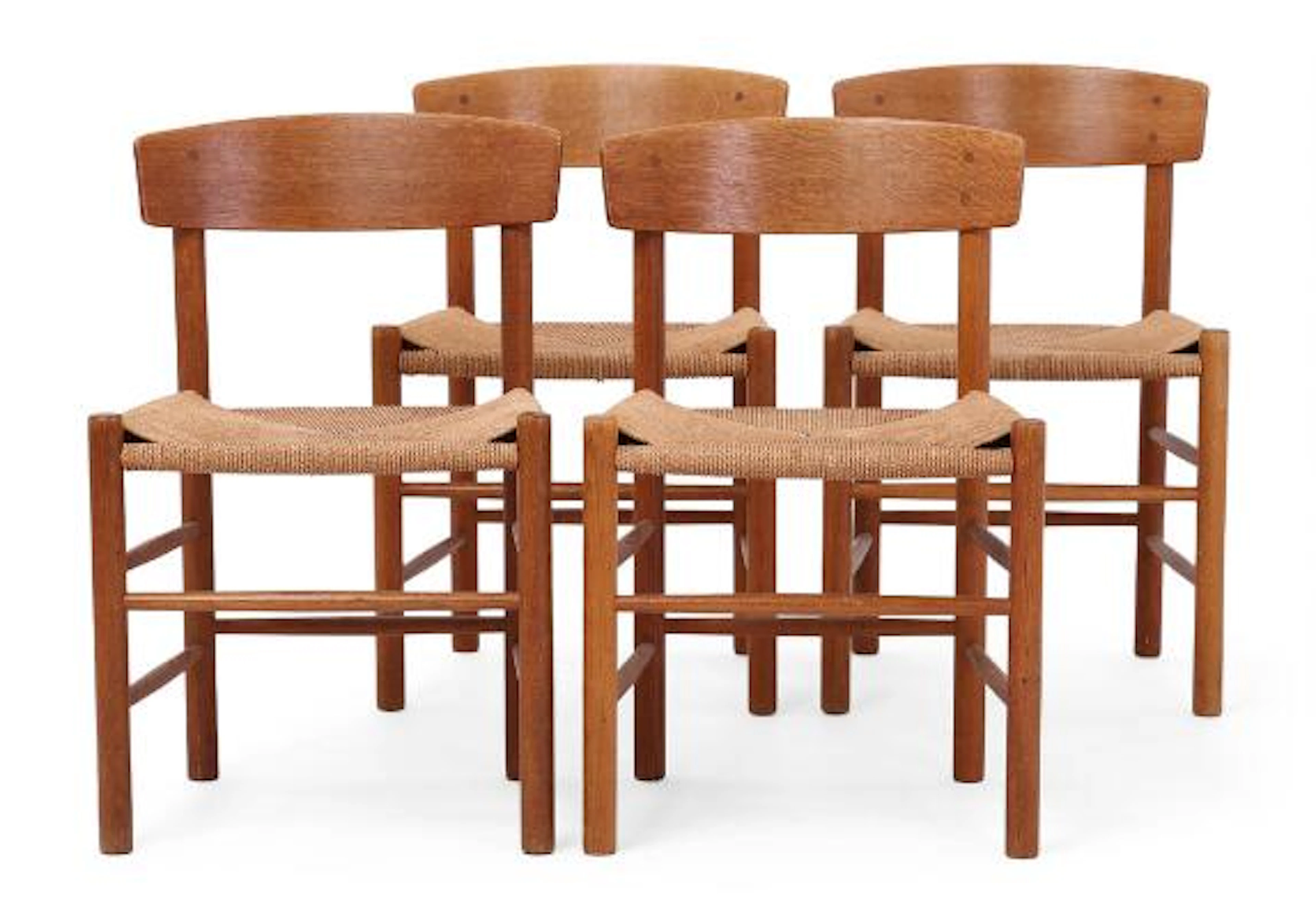 Børge Mogensen: "The People's Chair". Set of four chairs in oak. Seat