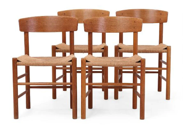Børge Mogensen: "The People's Chair". Set of four oak chairs. Seat