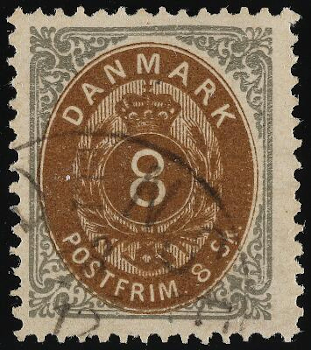 1871. 8 sk. 2.print, pos. 90 with INVERTED FRAME. Excellent copy.