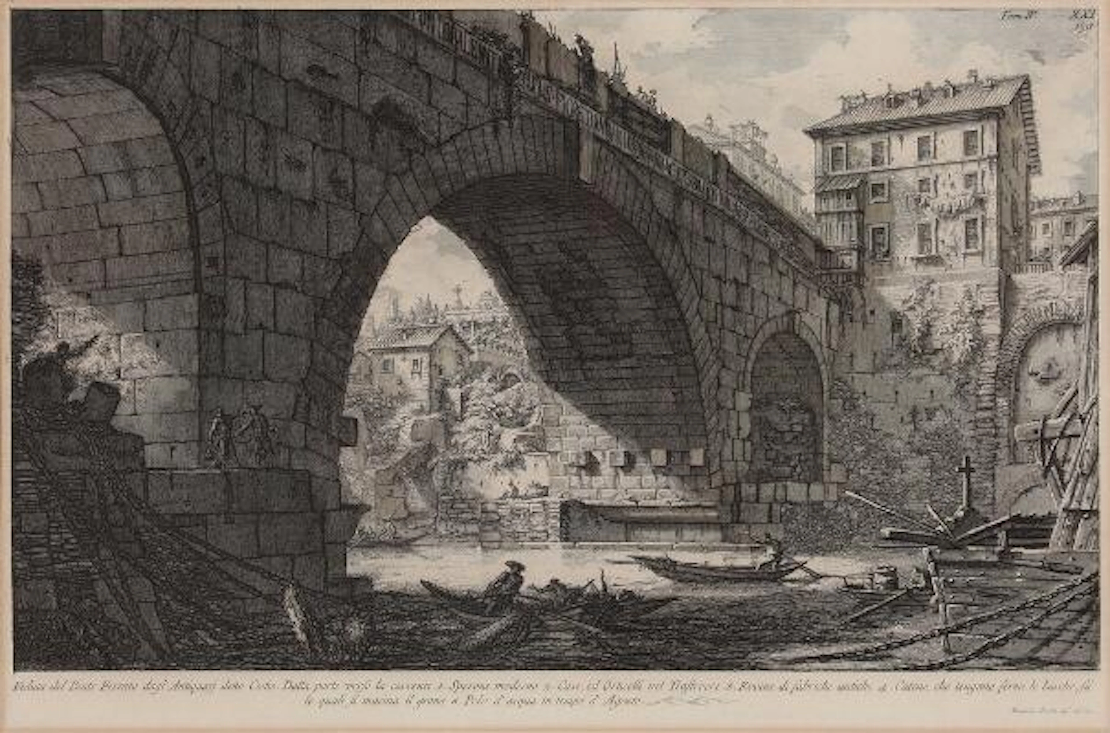 Giovanni Battista Piranesi, 19th century: "Veduta del Ponte Ferrato".