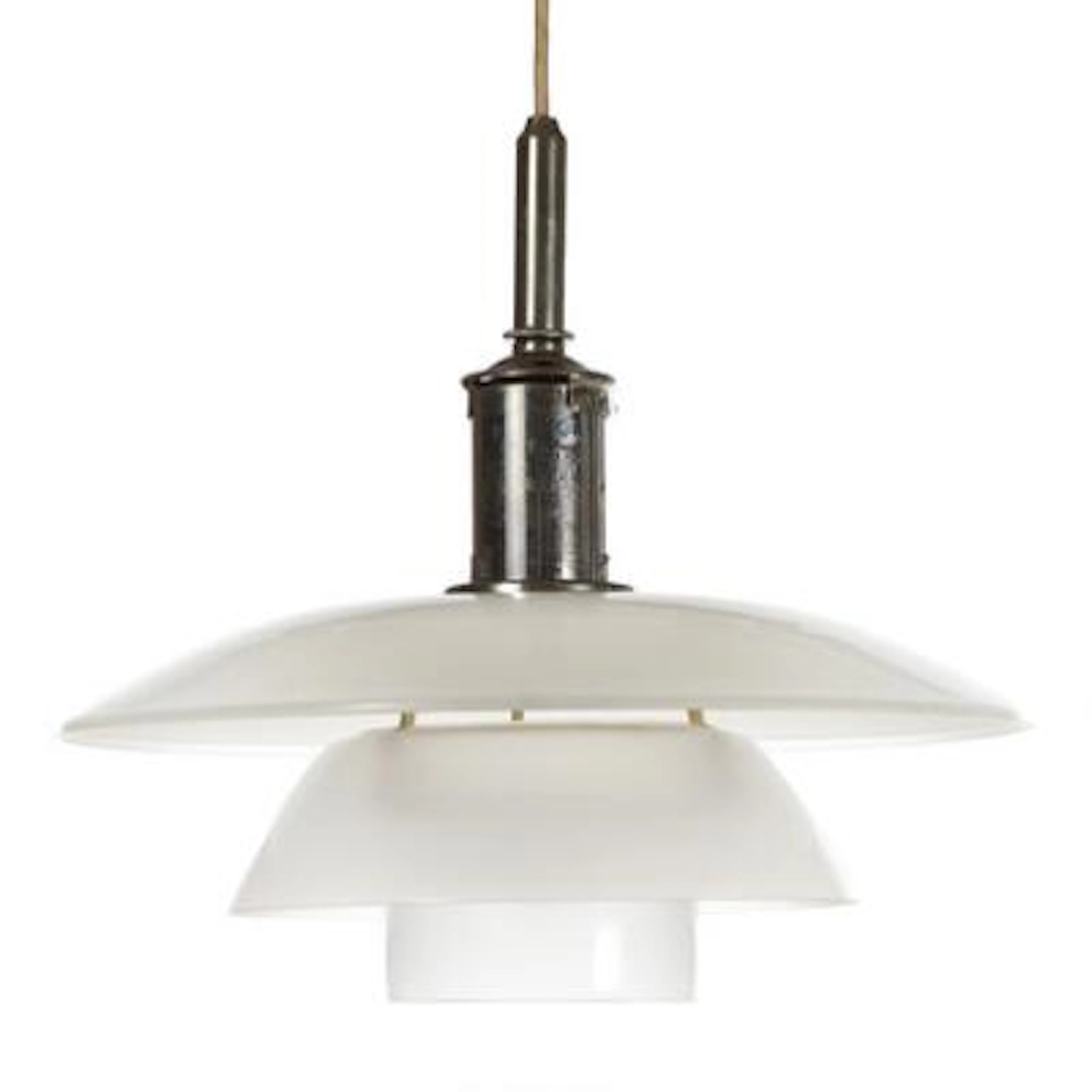Poul Henningsen: "PH-4/4". Pendant with nickle plated bayonet socket