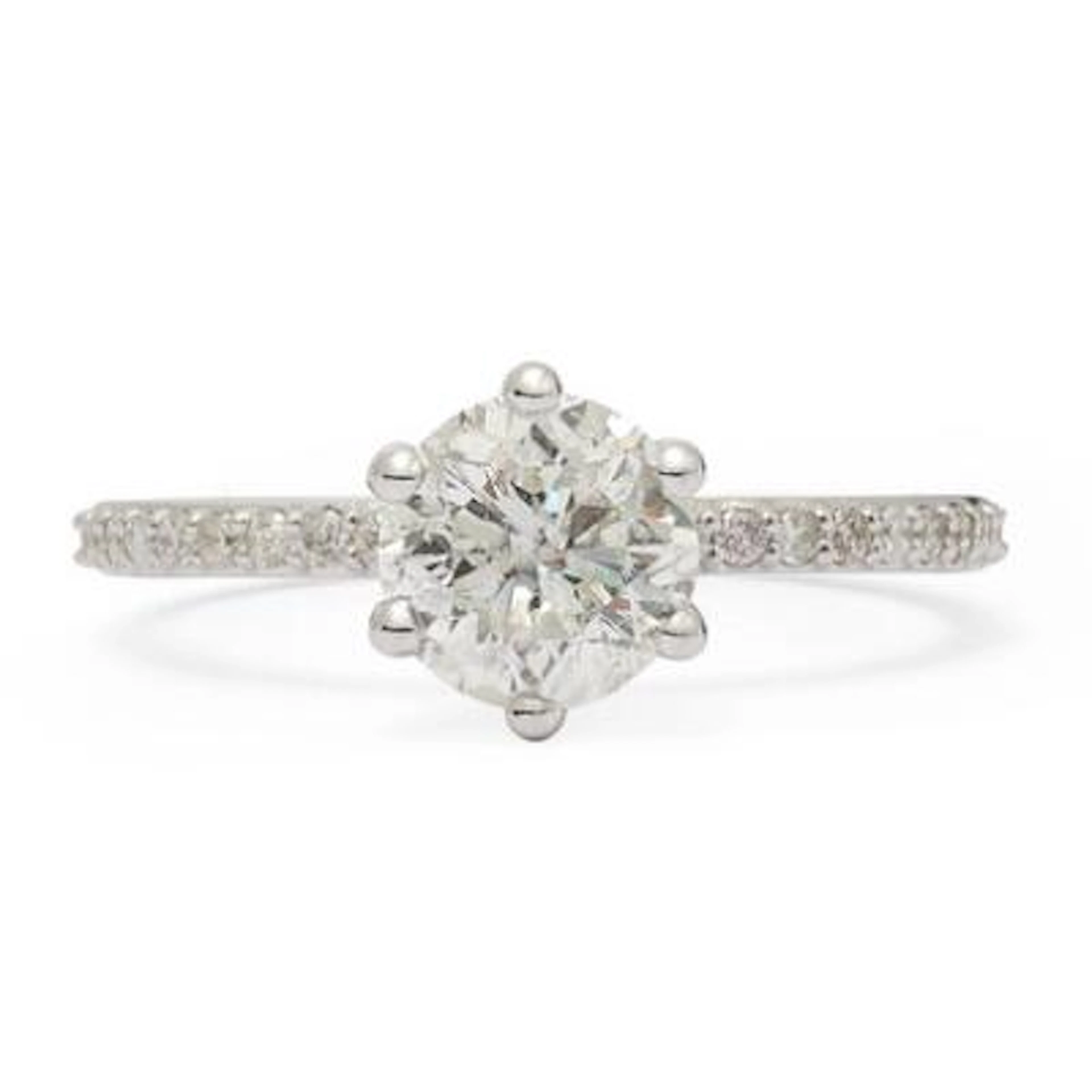 A diamond ring set with a brilliant-cut diamond weighing app. 1.53