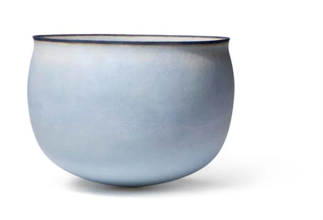 Alev Ebüzziya Siesbye: A large, circular stoneware bowl. Decorated