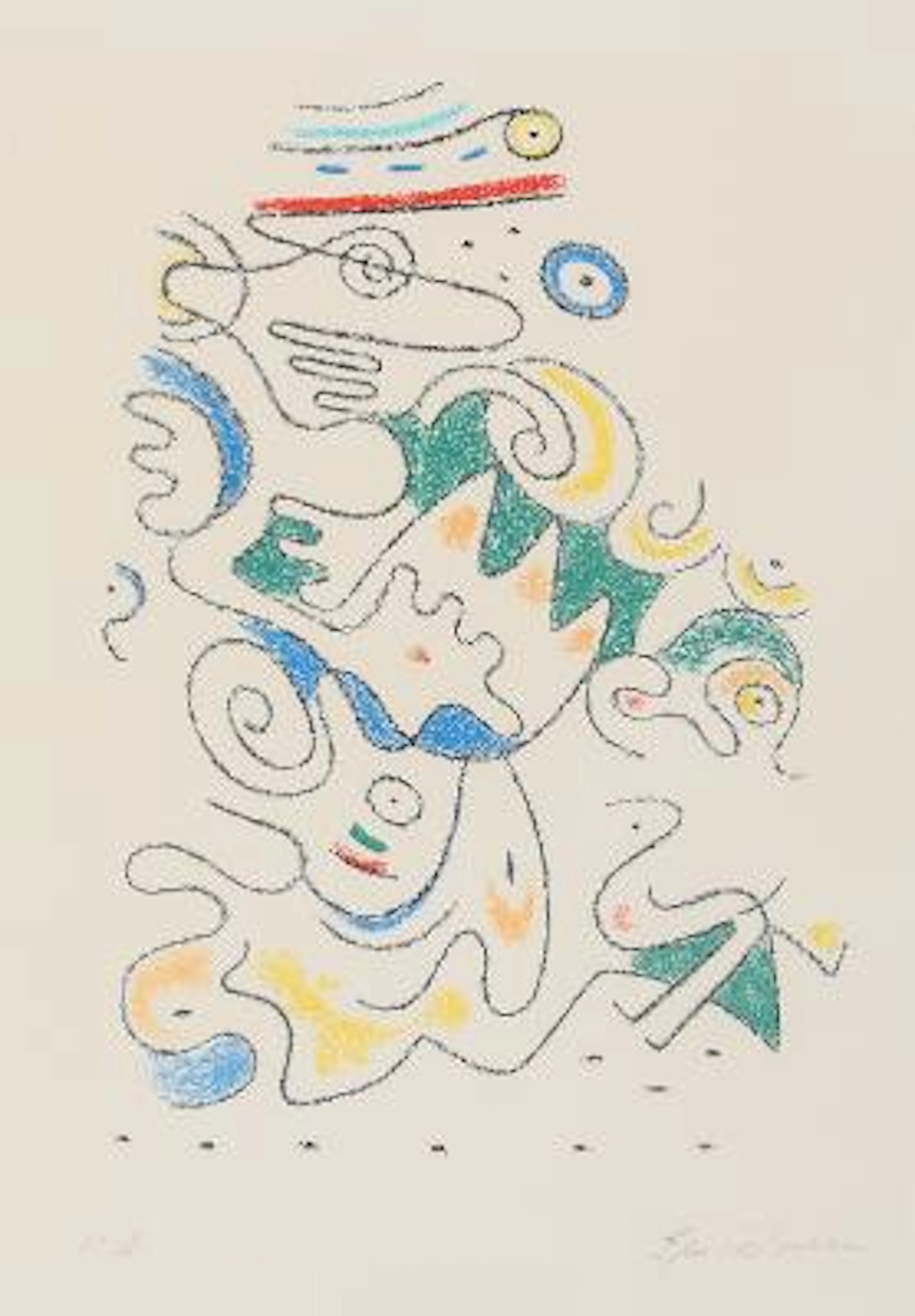 Ejler Bille: Untitled. Signed Ejler Bille, E.A. Lithograph. Visible