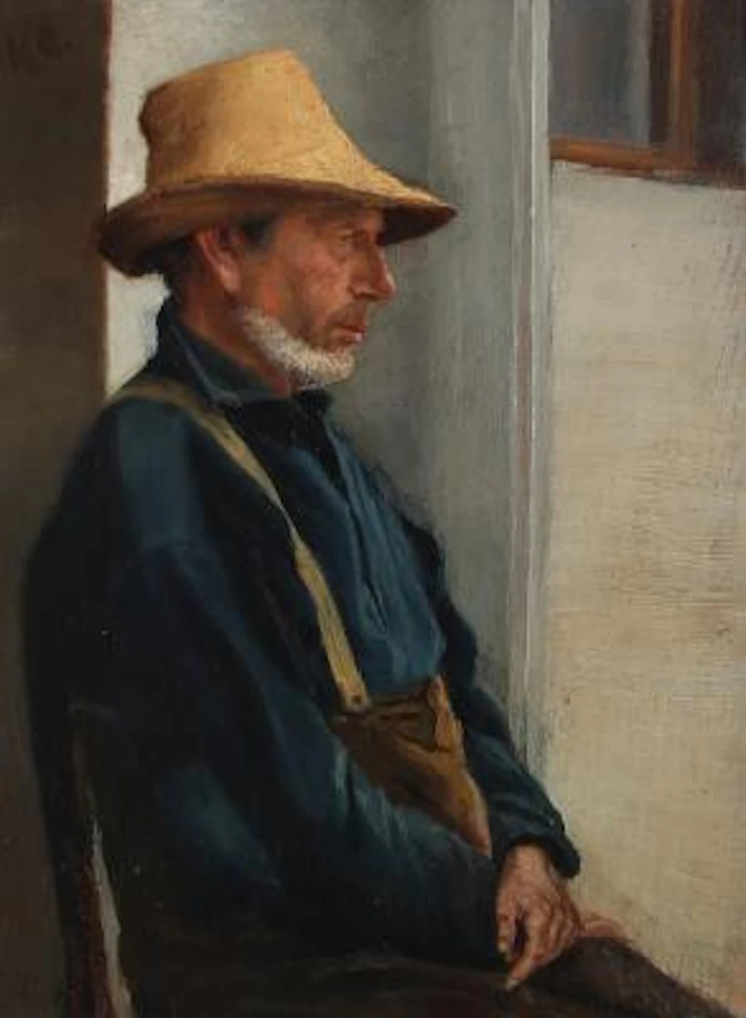 Michael Ancher: A Skawbo in Blue Shirt. Signed MA. Oil on panel. 35