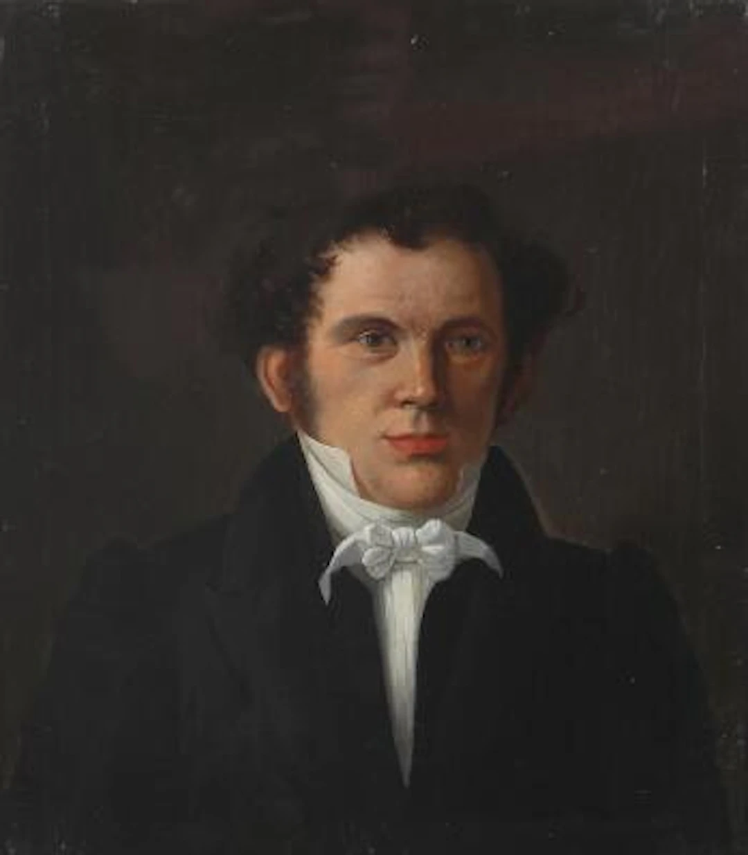 Unknown artist, 19th century.: Portrait of a gentleman. Unsigned.