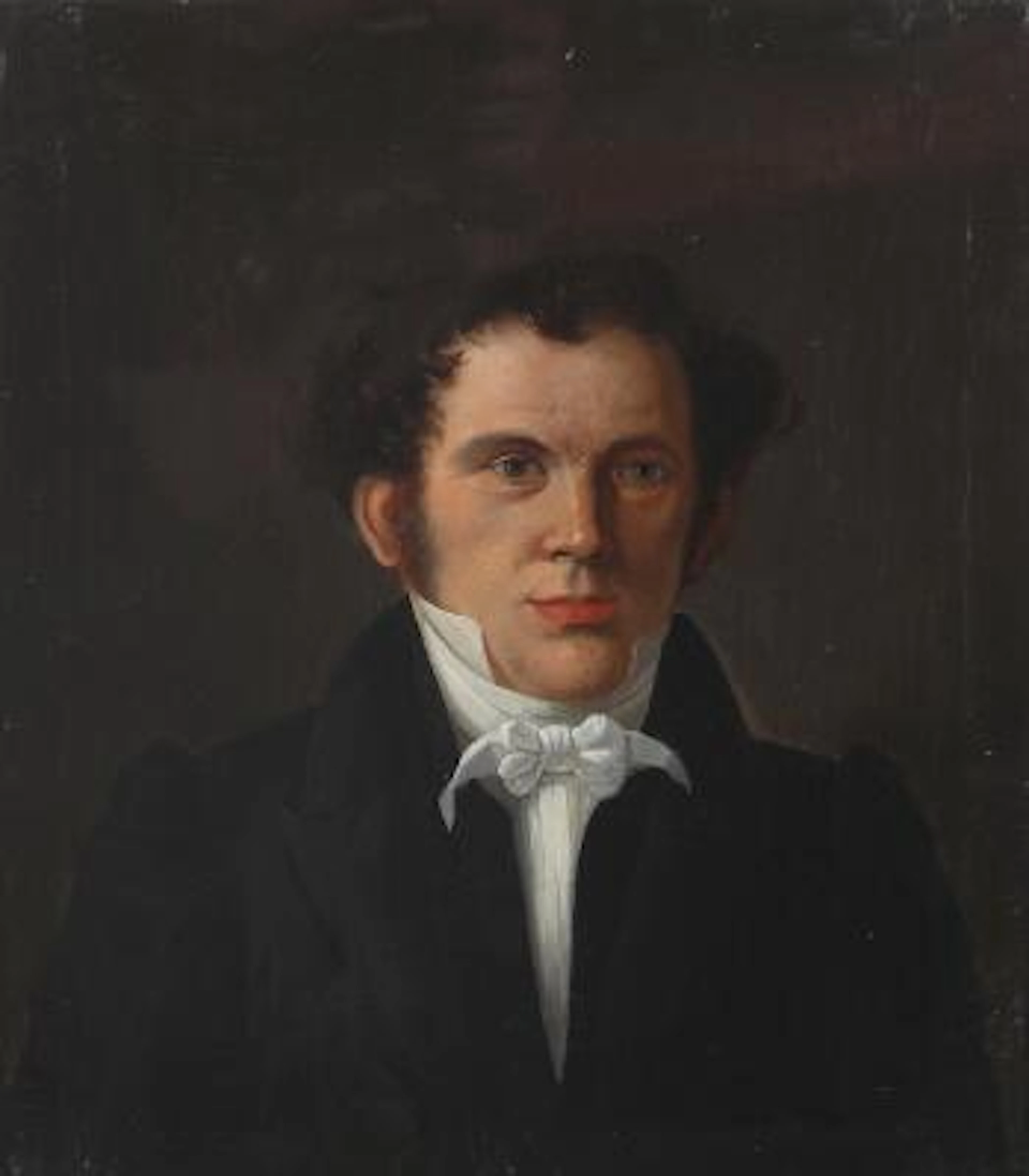 Unknown artist, 19th century.: Portrait of a gentleman. Unsigned.