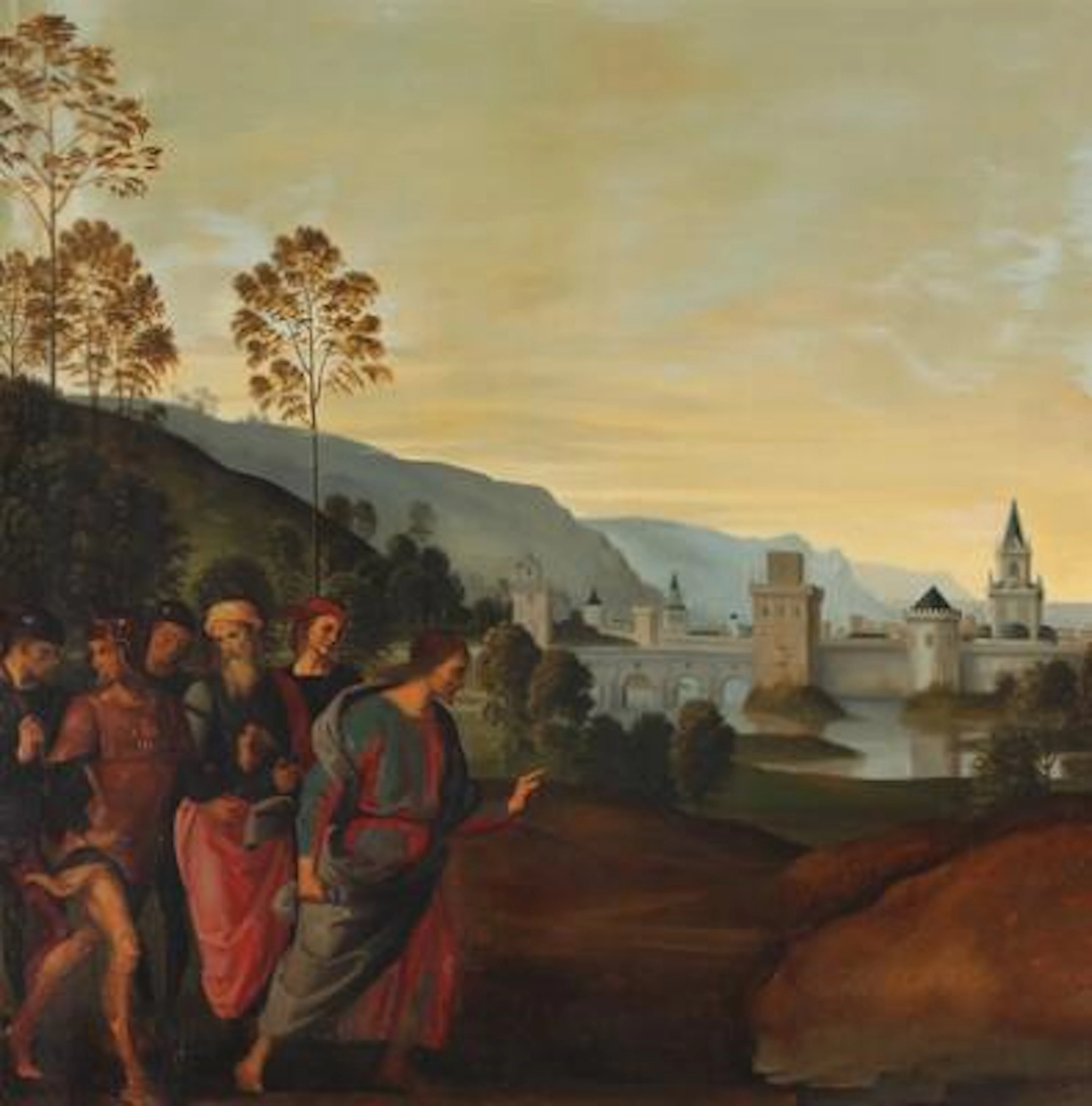 Harald Slott-Møller, after Perugino: "Jesus in Getsemane", 1910. Signed.