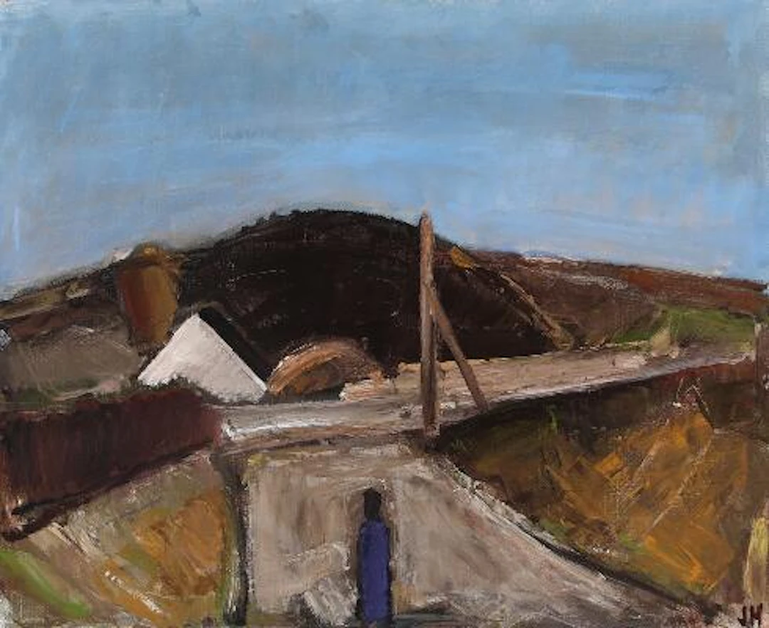 Johannes Hofmeister: Landscape, Hjørring Mountains. Signed JH. Oil
