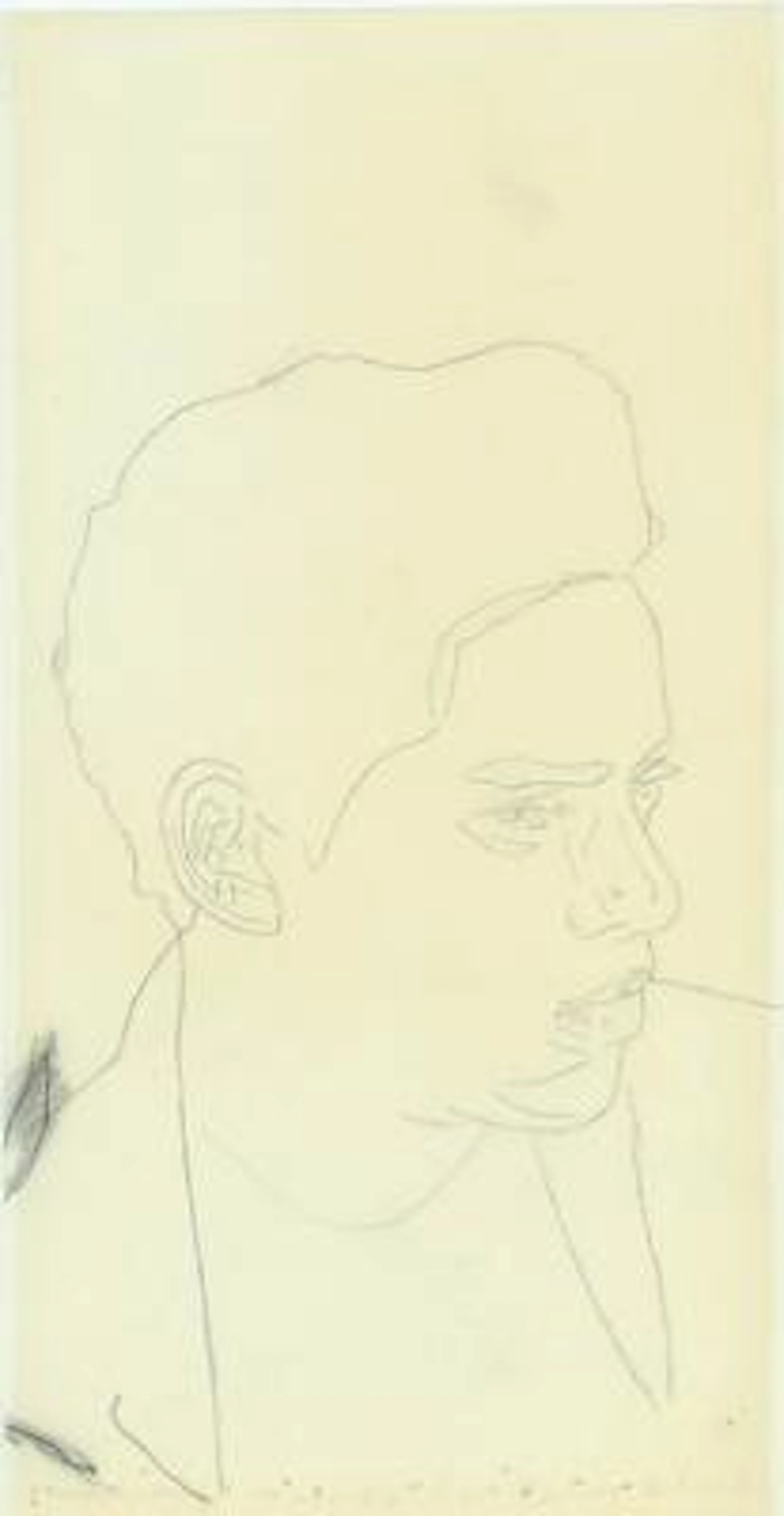 Peter Blake: Portrait. Signed Peter Blake. Pencil on paper. Sheet