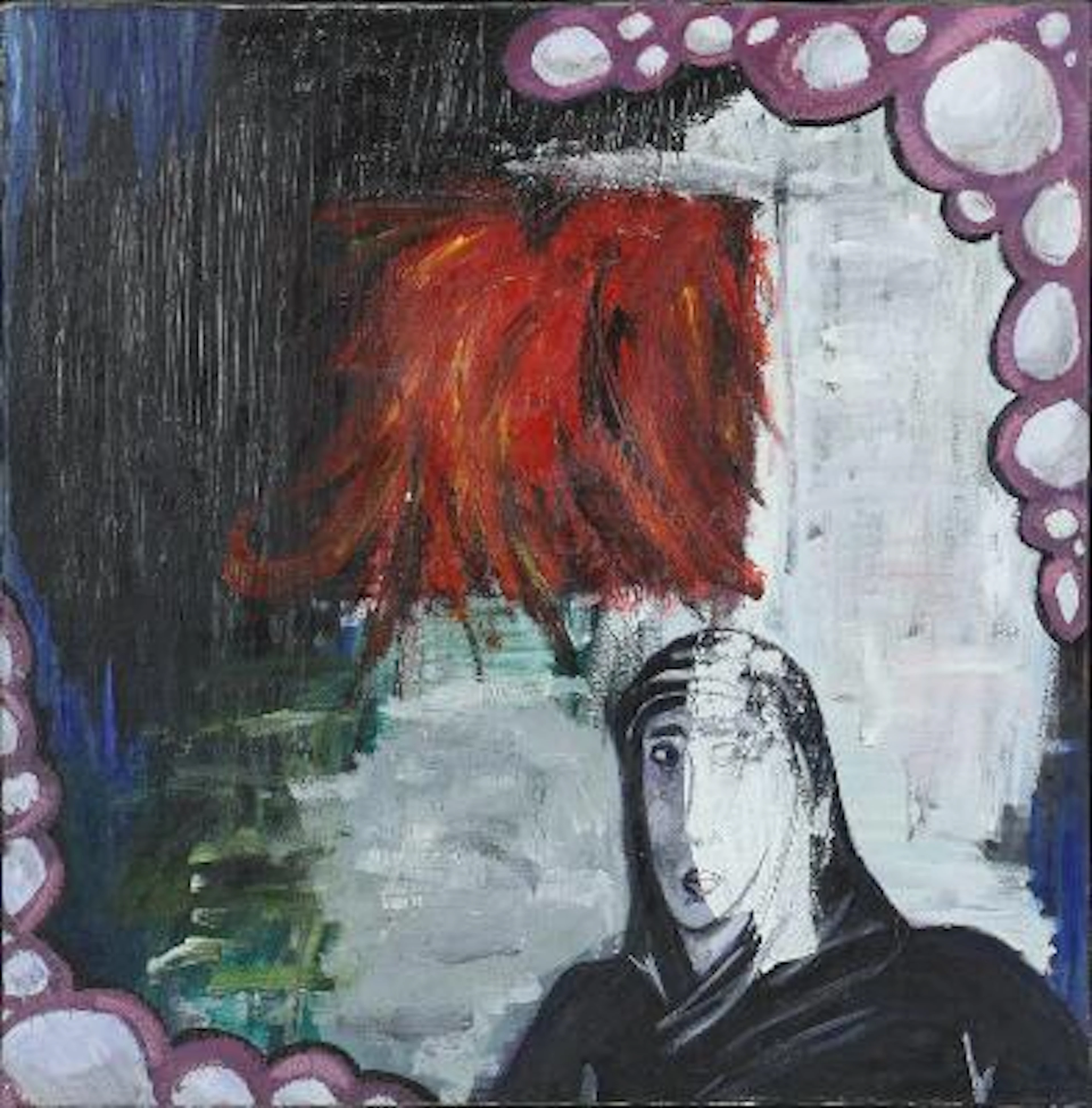 Alexander Tovborg: "Hendes tanker", 2002. Signed on the reverse. Oil