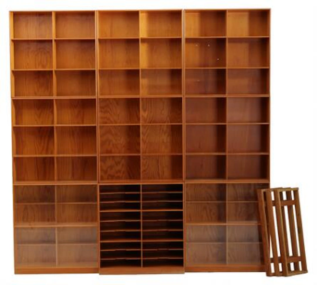 Mogens Koch: A solid pine wall unit, consisting of nine bookcases