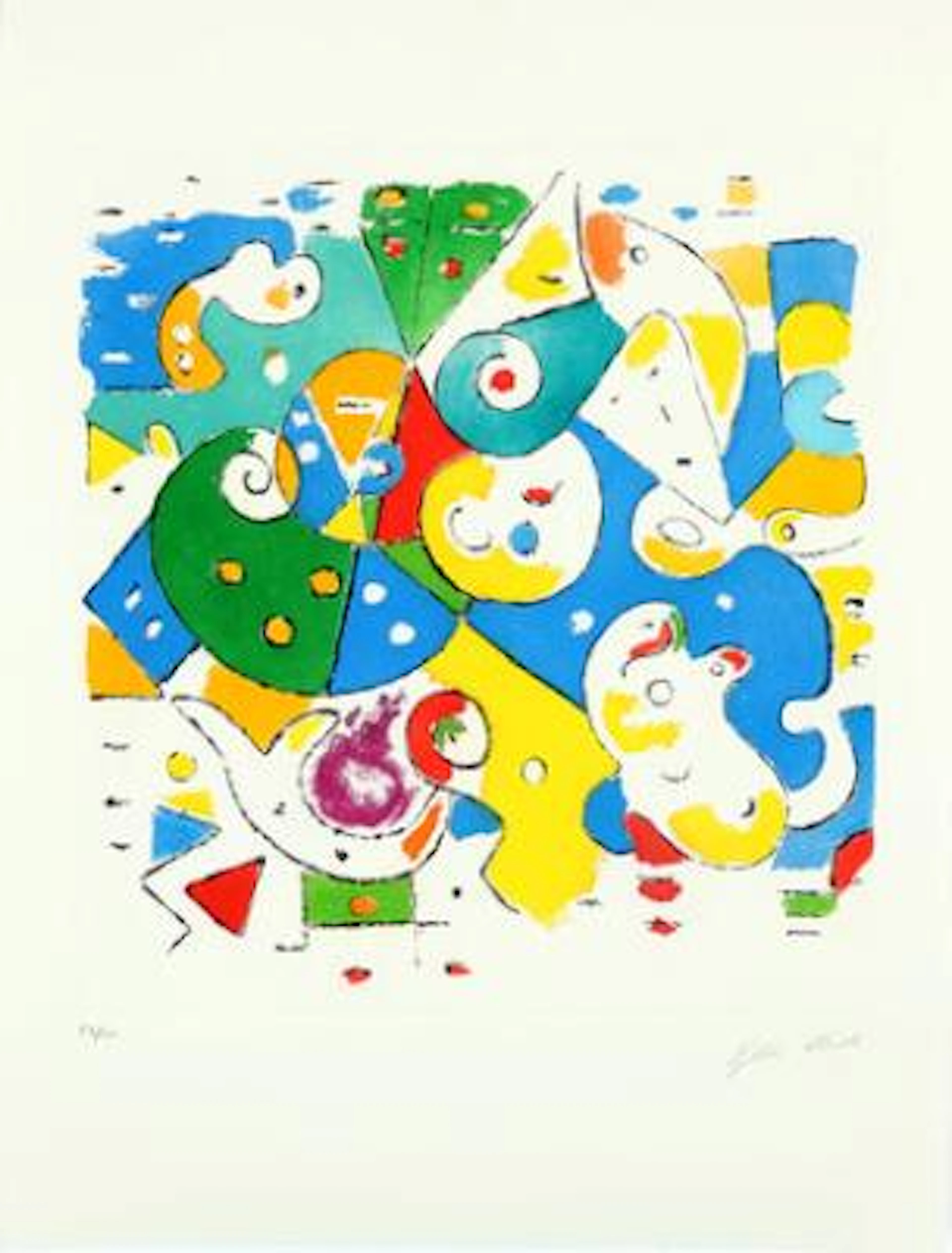 Ejler Bille: Untitled. Signed Ejler Bille, 57/150. Etching in colours.